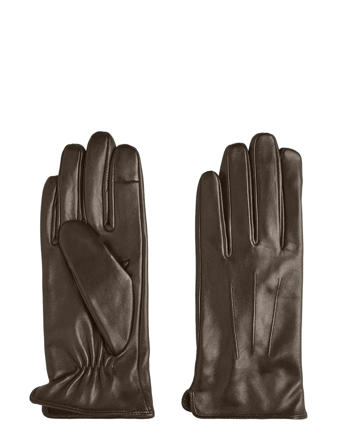 PIECES Pcnellie Leder Smart Glove Noos Braun - L - Damen