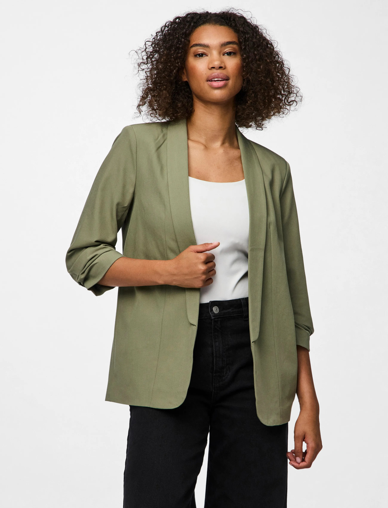 Pieces Pcbosella 3/4 Blazer Noos Bc, XXS, Green, Blazere > Enkeltradede Blazere, Dame