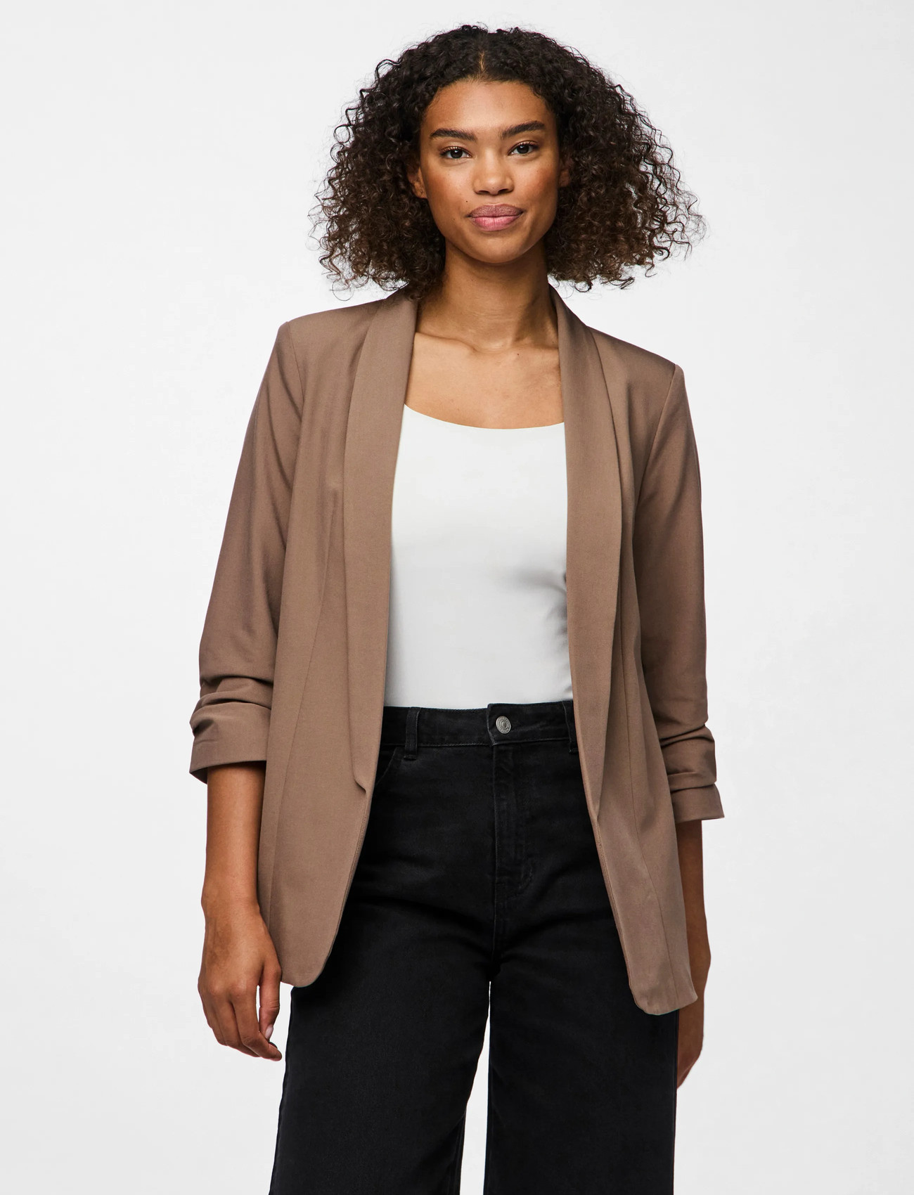 Pieces Pcbosella 3/4 Blazer Noos Bc, L, Beige, Blazere > Enkeltradede Blazere, Dame