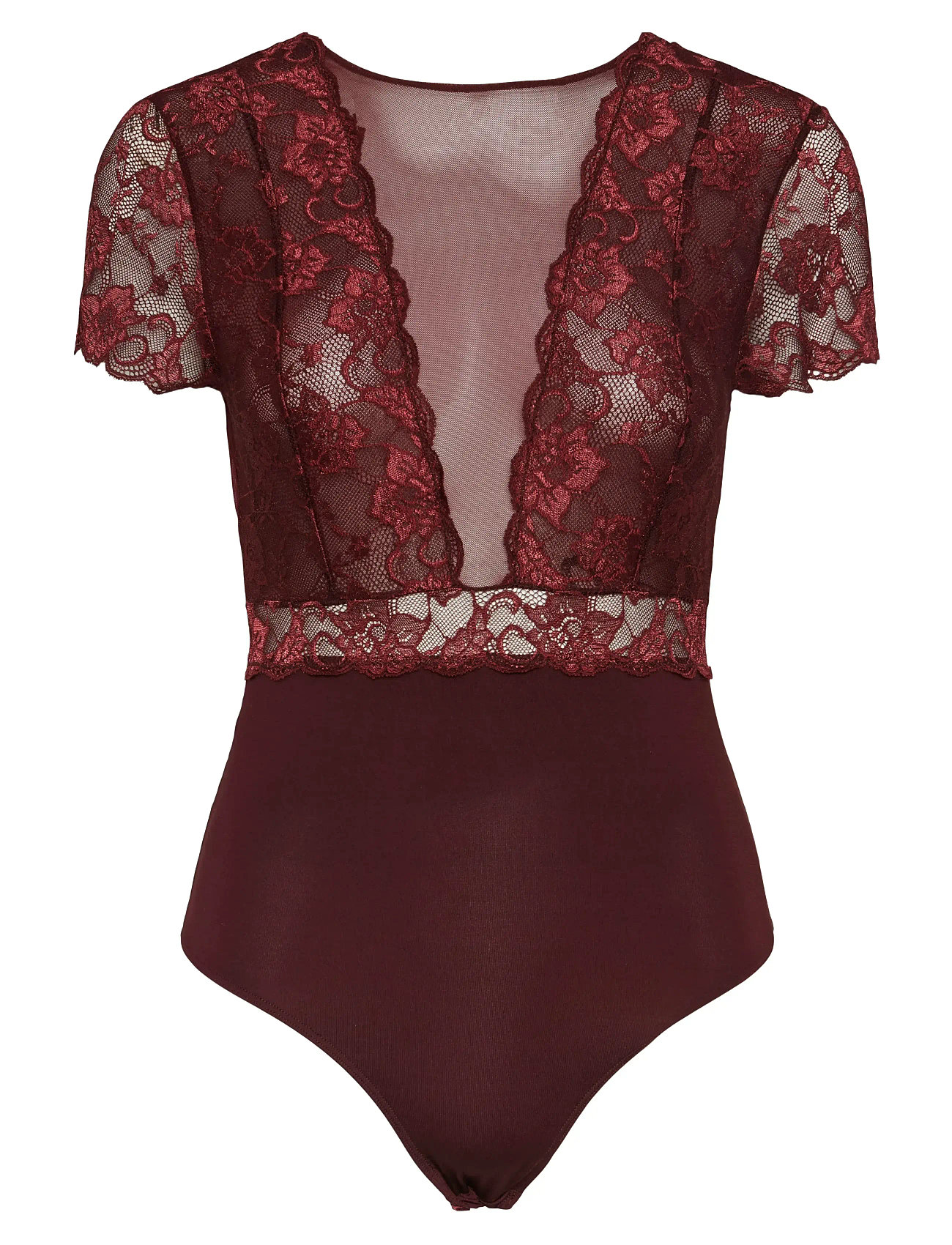 PIECES Pcsicca Ss Bodystocking Noos Rot - S - Damen
