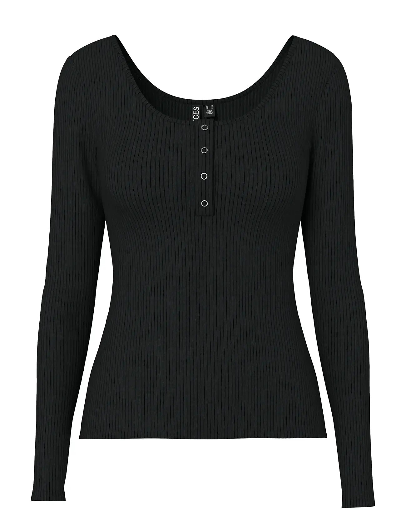 PIECES Pckitte Ls Oberteil Jrs Noos Bc Schwarz - M - Damen