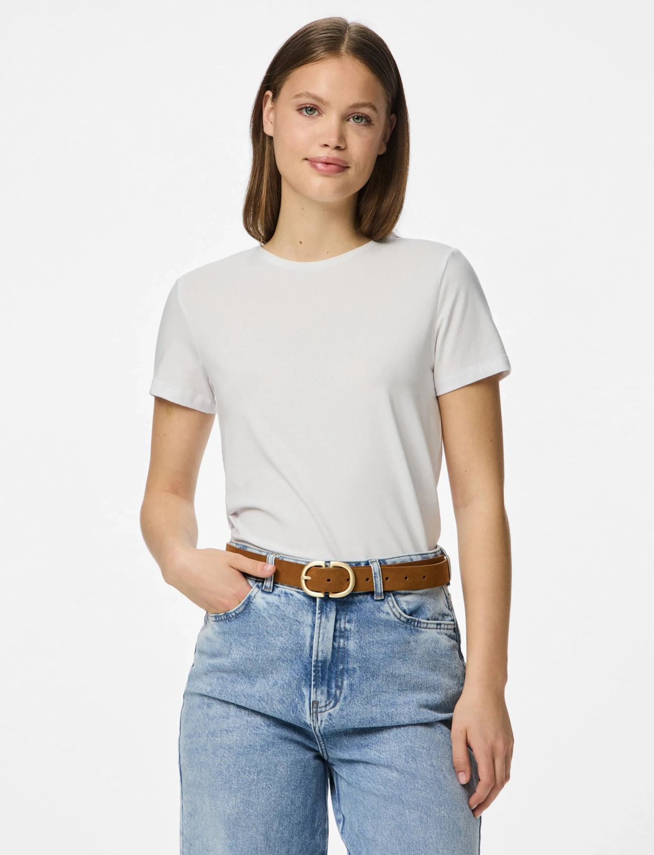 Pieces Pcjuva Suede Jeans Belt Noos, 95, Beige, Tilbehør > Bælter, Dame