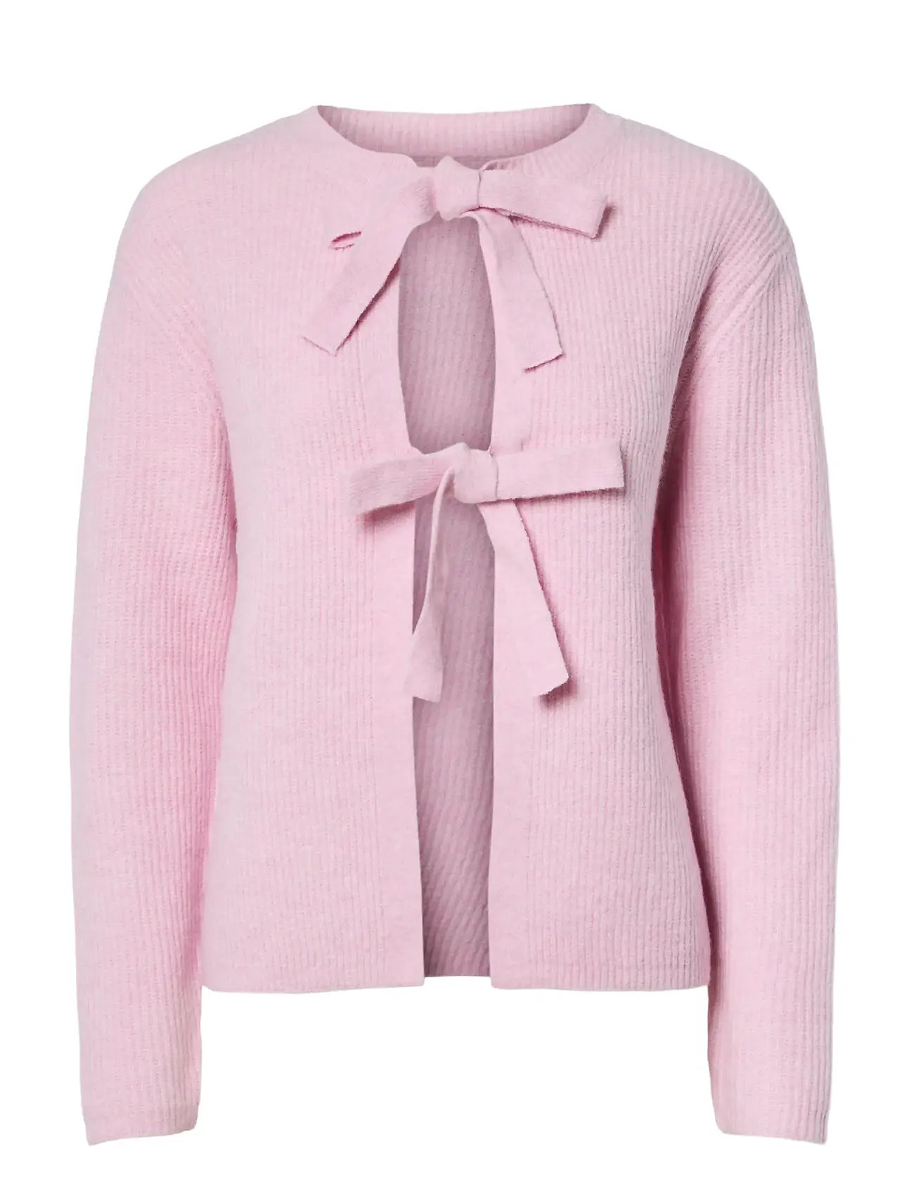 PIECES Pcsilly Ls Rev Tie Knit Noos Bc Pink - M - Damen