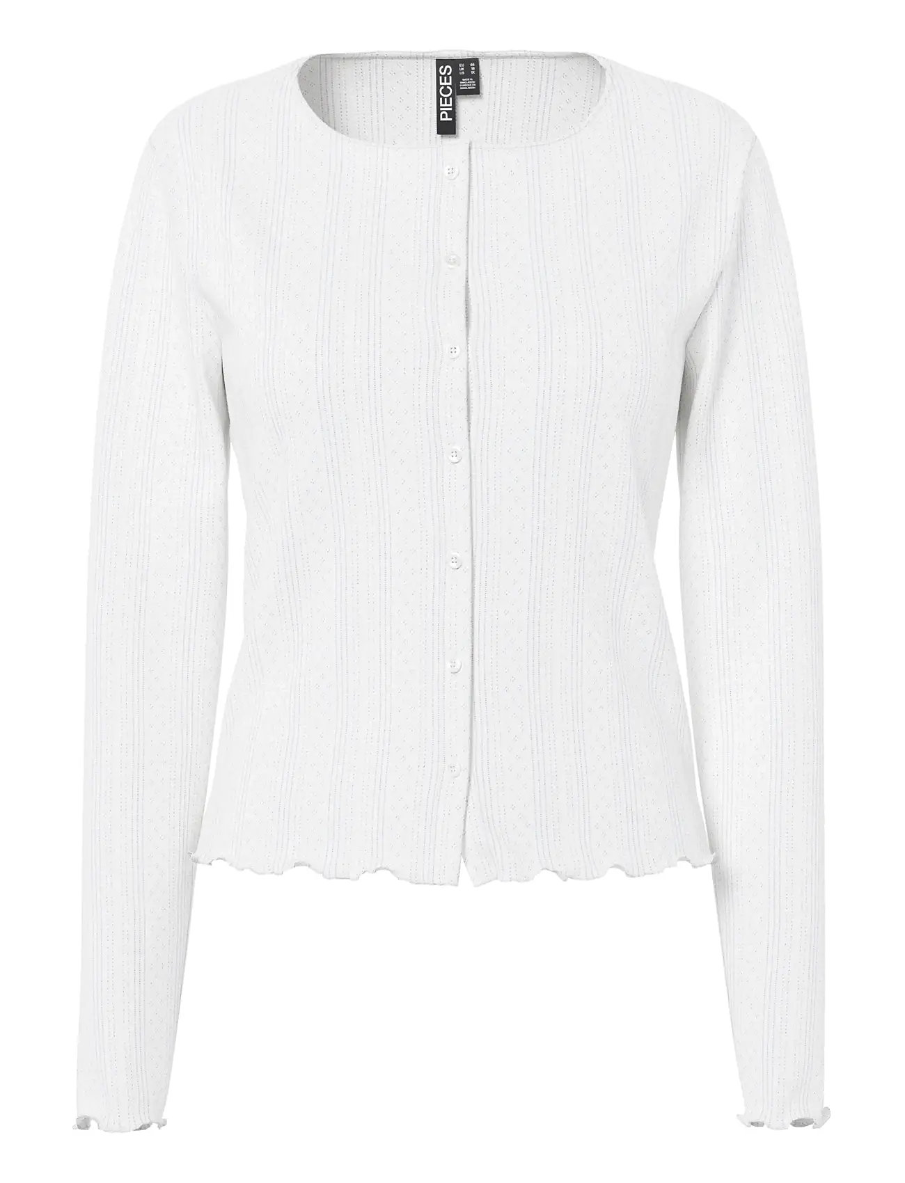 PIECES Pcmarie Ls Poin Cardigan Jrs Noos Bc Weiß - XS - Damen