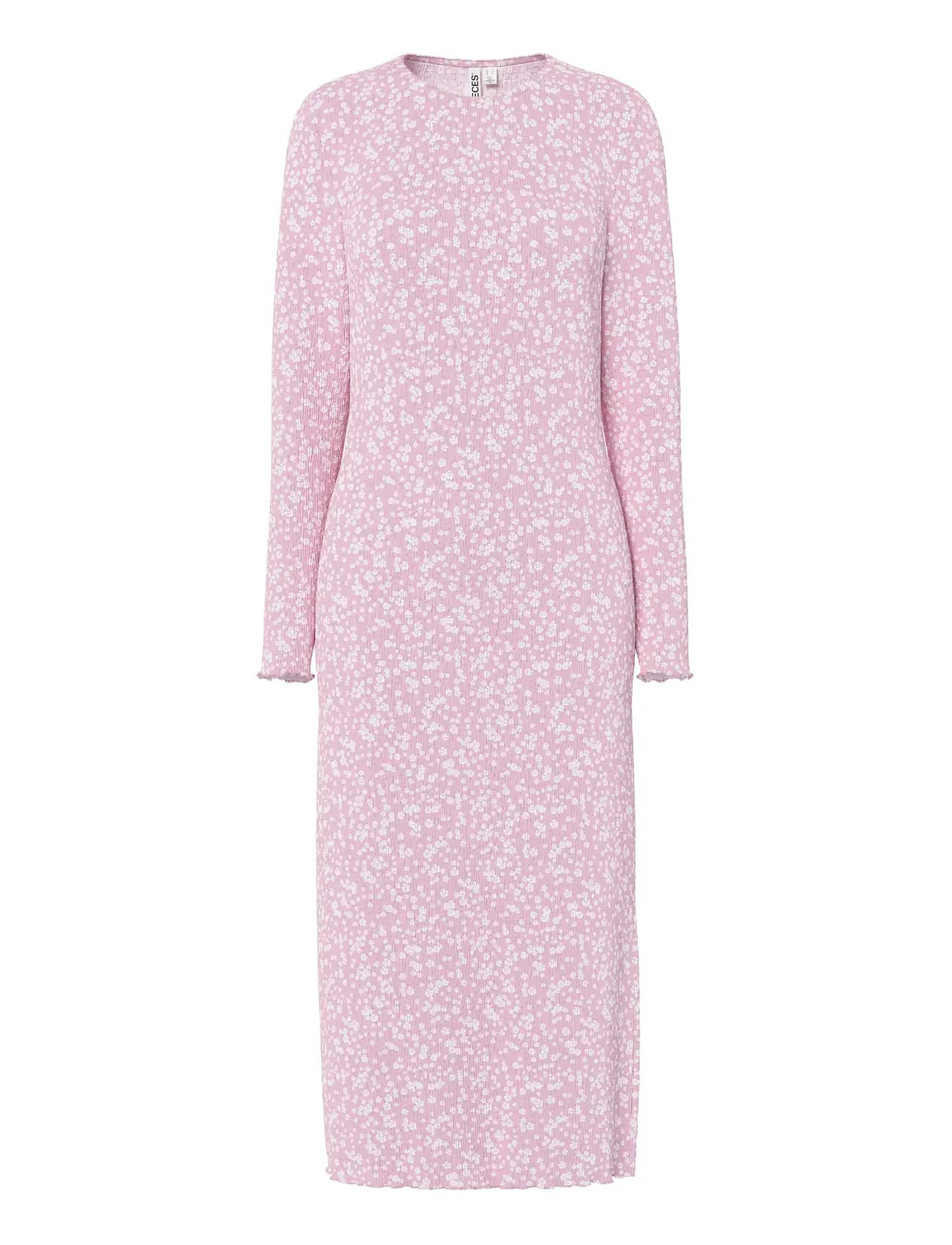 PIECES Pcflora Ls Midi Kleid Jrs Noos Bc Pink - M - Damen