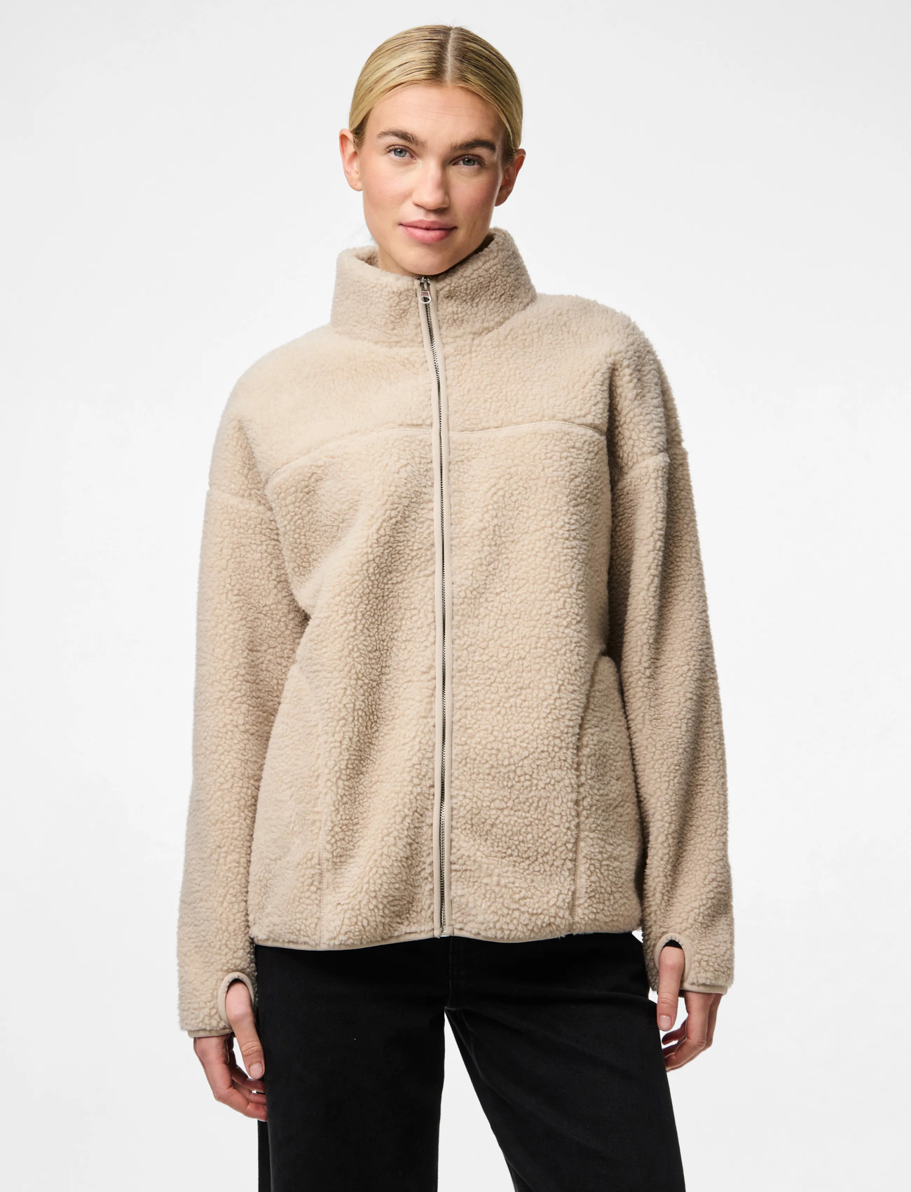 Pieces Pcsadia Ls Teddy Jacket Noos Bc, XXL, Beige, Jakker > Læder, Dame