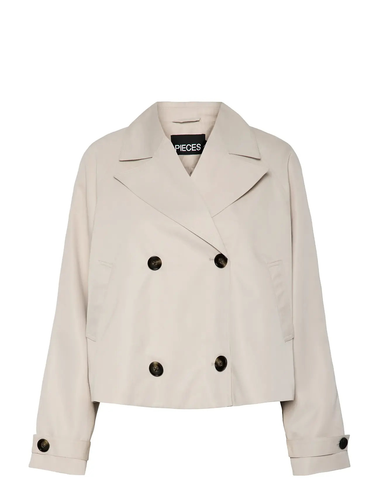 PIECES Pcscarlett Ls Kurz Trenchcoat Noos Bc Beige - L - Damen