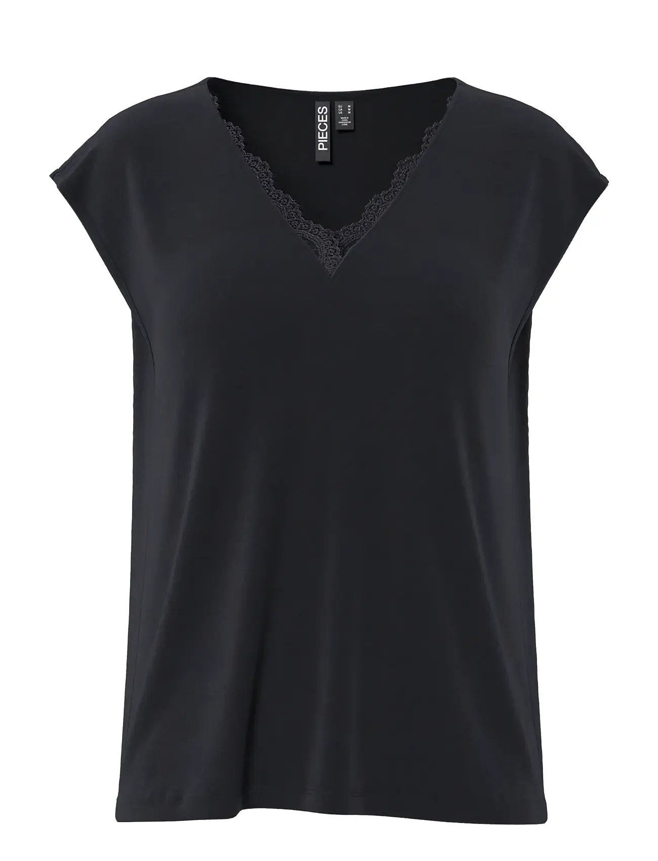 PIECES Pckamala Strickjacke V-Ausschnitt Tee Jrs Noos Bc Schwarz - XS - Damen