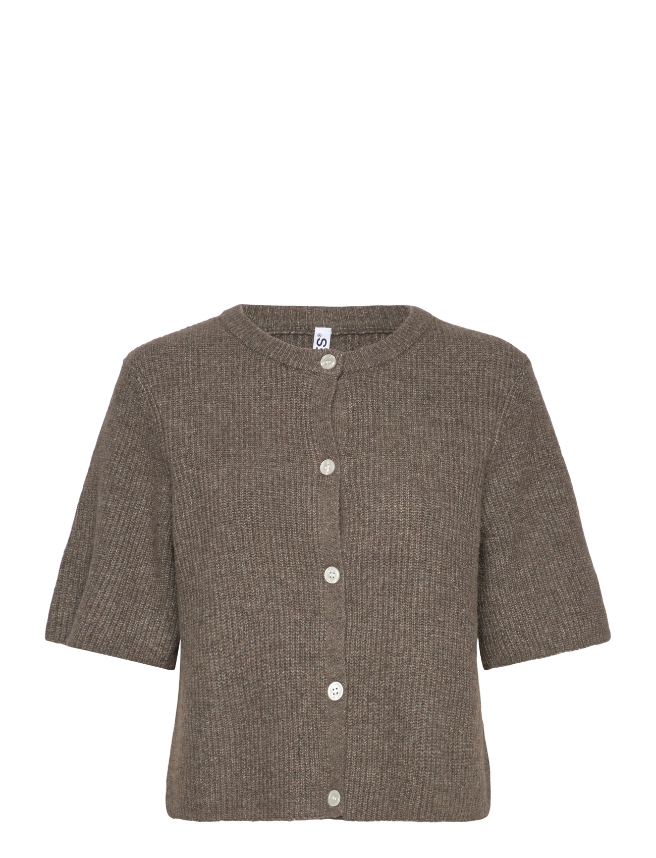 PIECES Pcsilly Ss O-Neck Knit Cardigan Noos Bc Braun - S - Damen