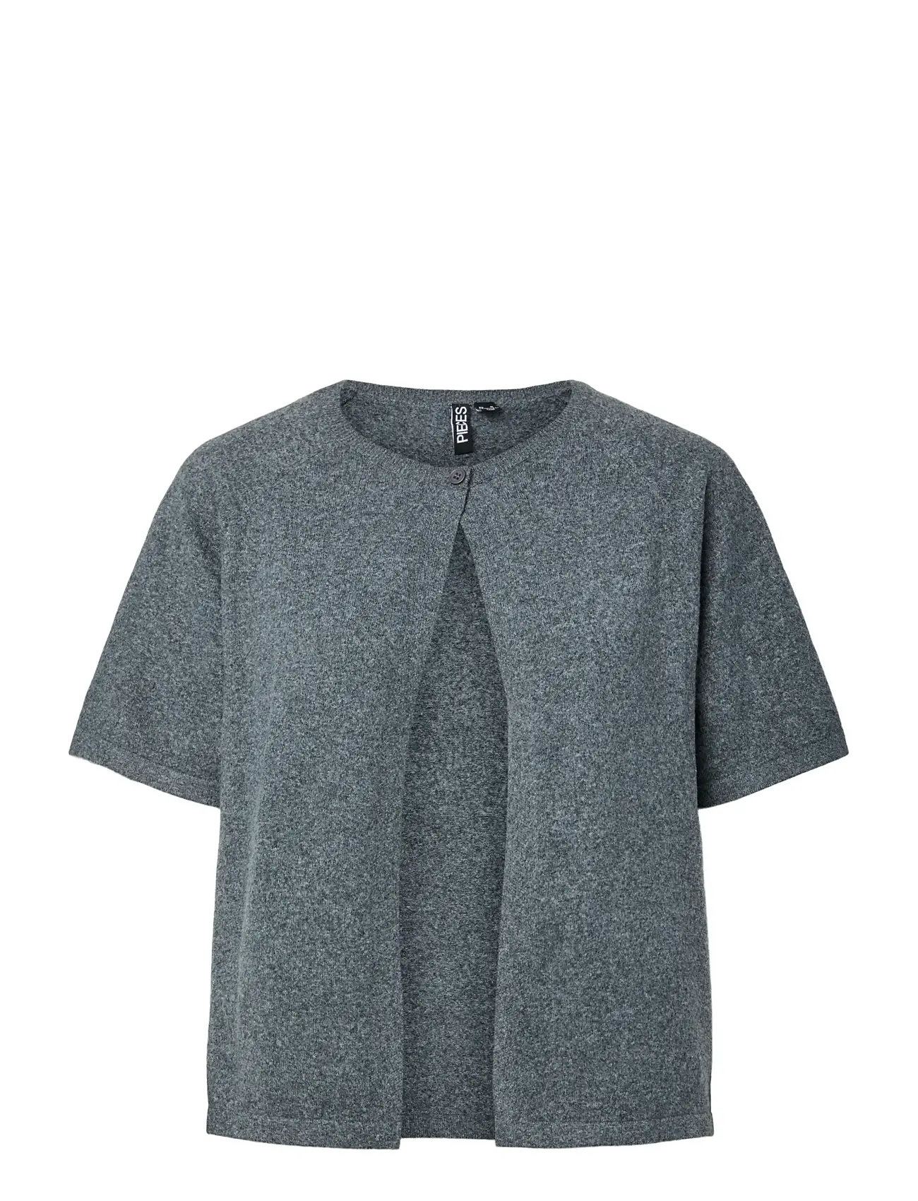 PIECES Pcbree Ss O-Neck Knit Cardigan Noos Bc Grau - XXL - Damen