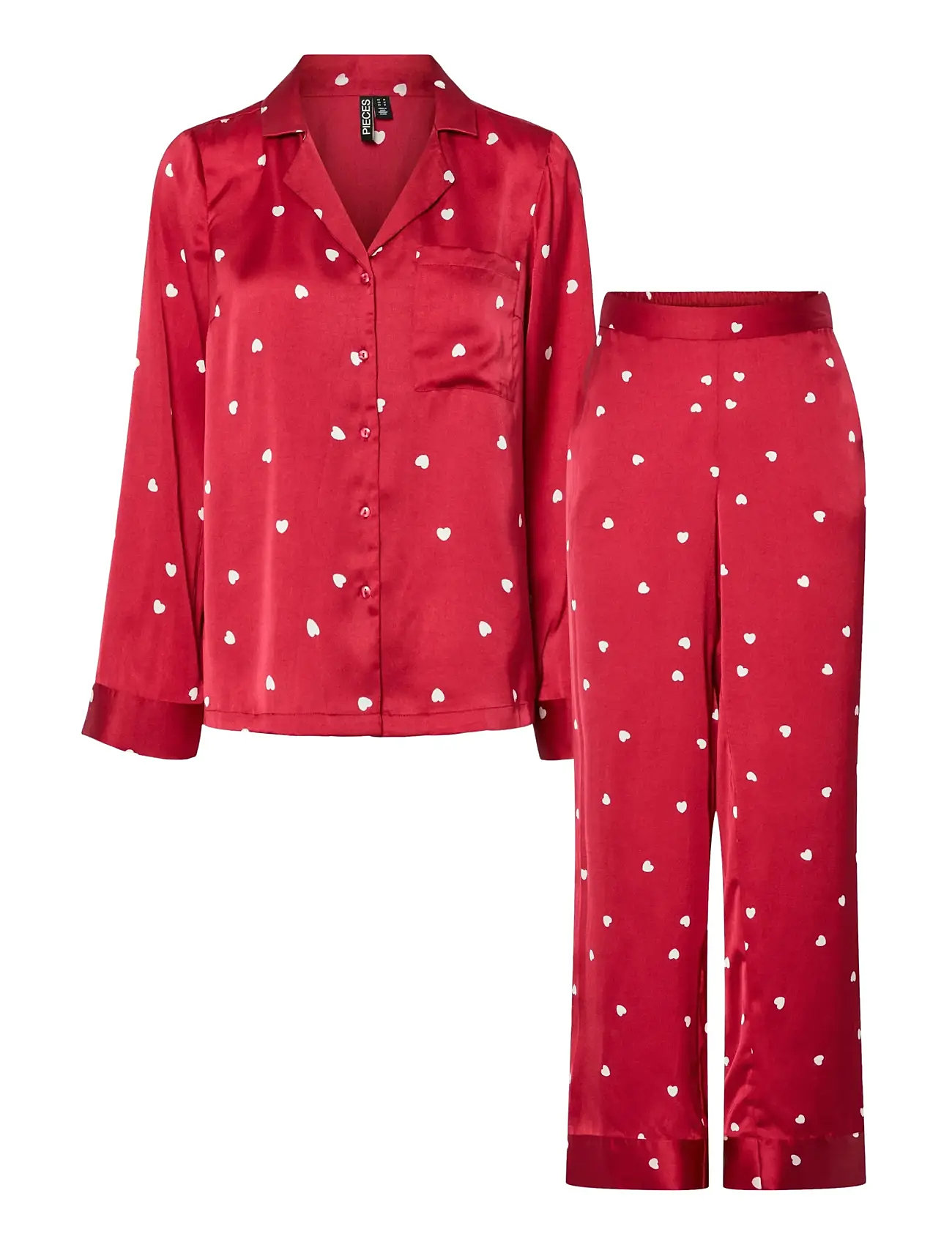 PIECES Pcjytte Xmas Satin Night Set Wvn Rot - S - Damen
