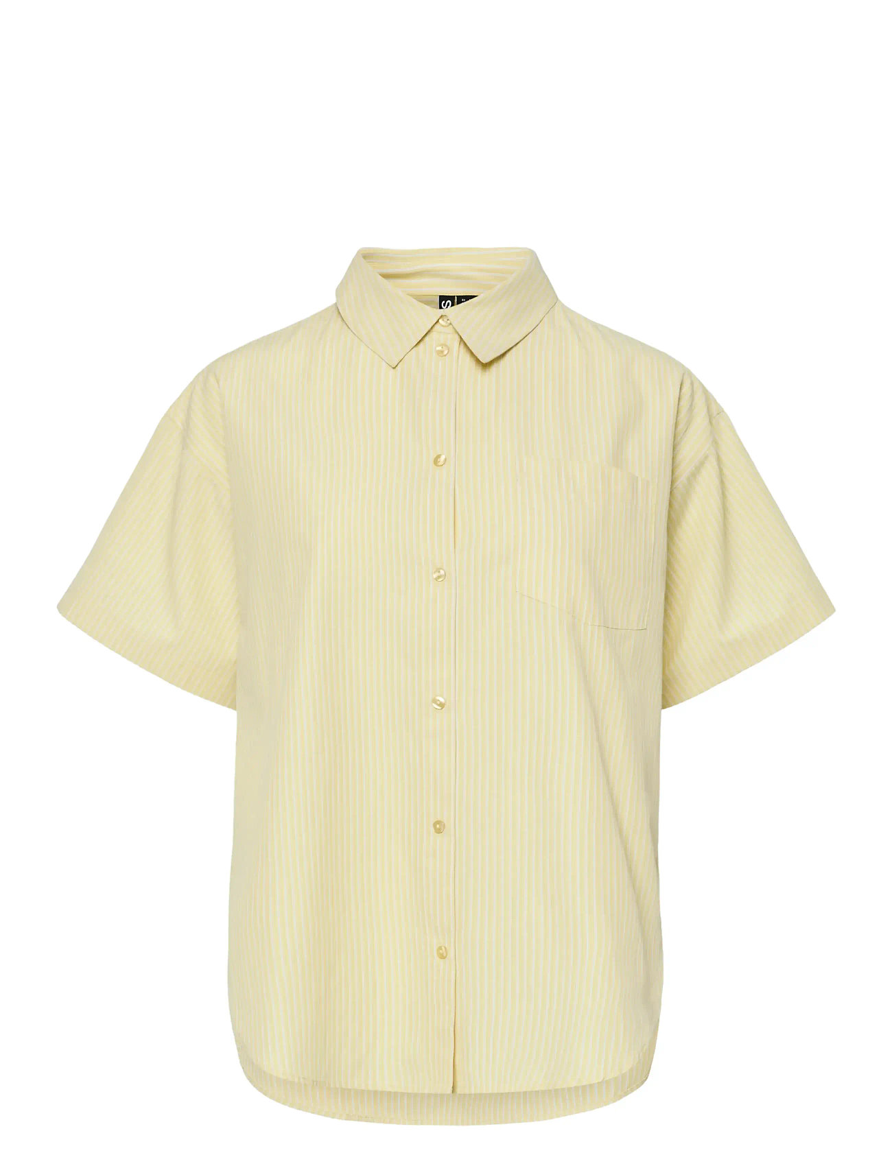 PIECES Pcfemme Ss Loose Shirt Wvn D2D Gelb - XS - Damen