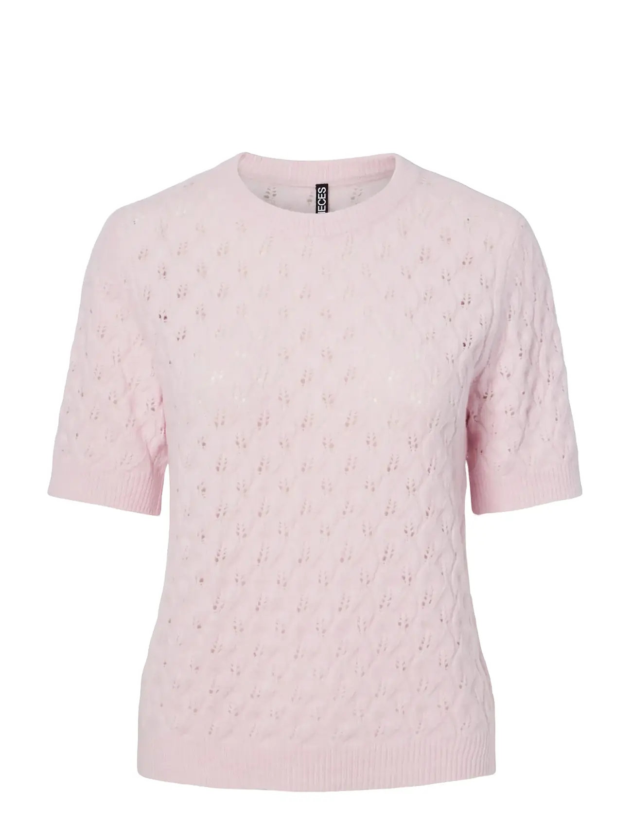 PIECES Pclelou Ss O-Neck Knit Noos Bc Pink - XXL - Damen