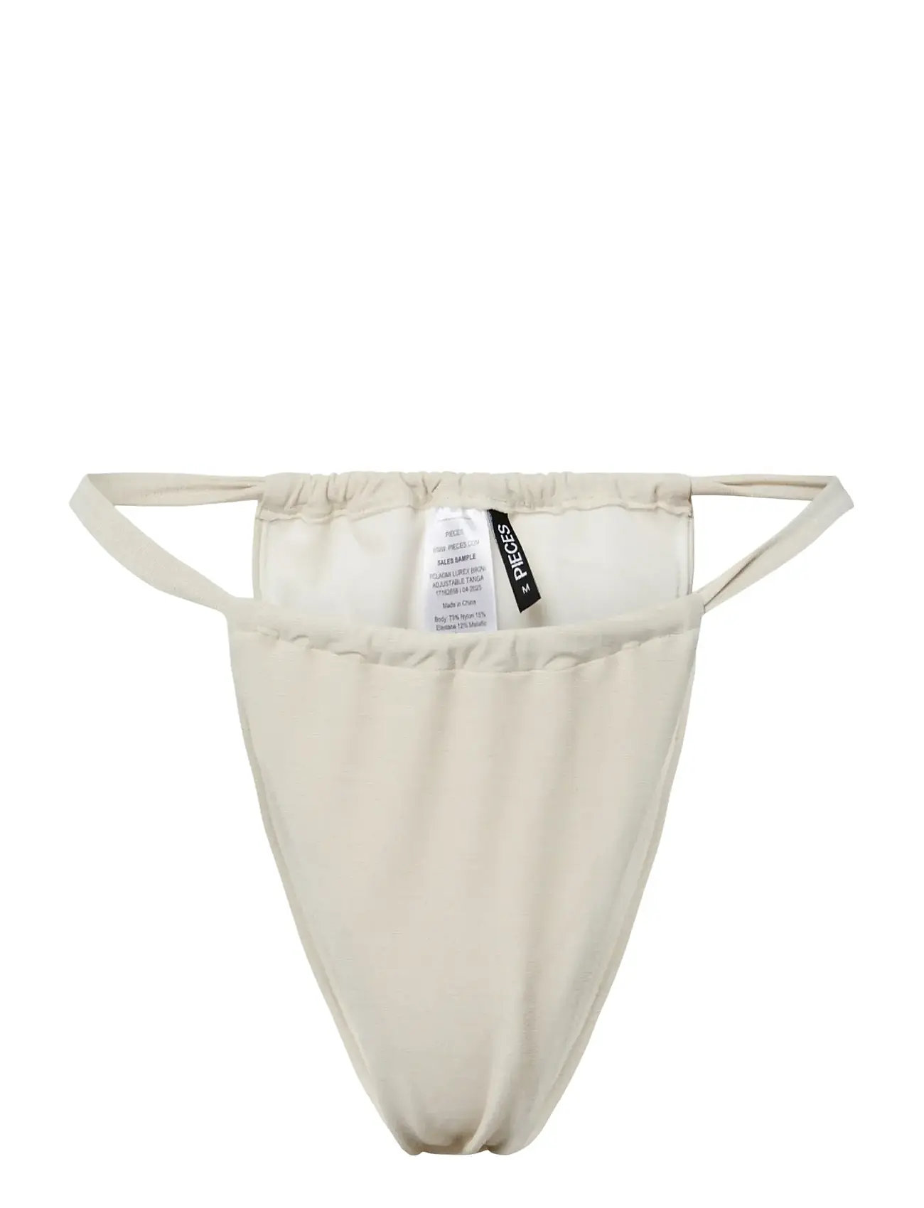 PIECES Pclaomi Lurex Bikini Adjustable Tanga Cream - M - Damen