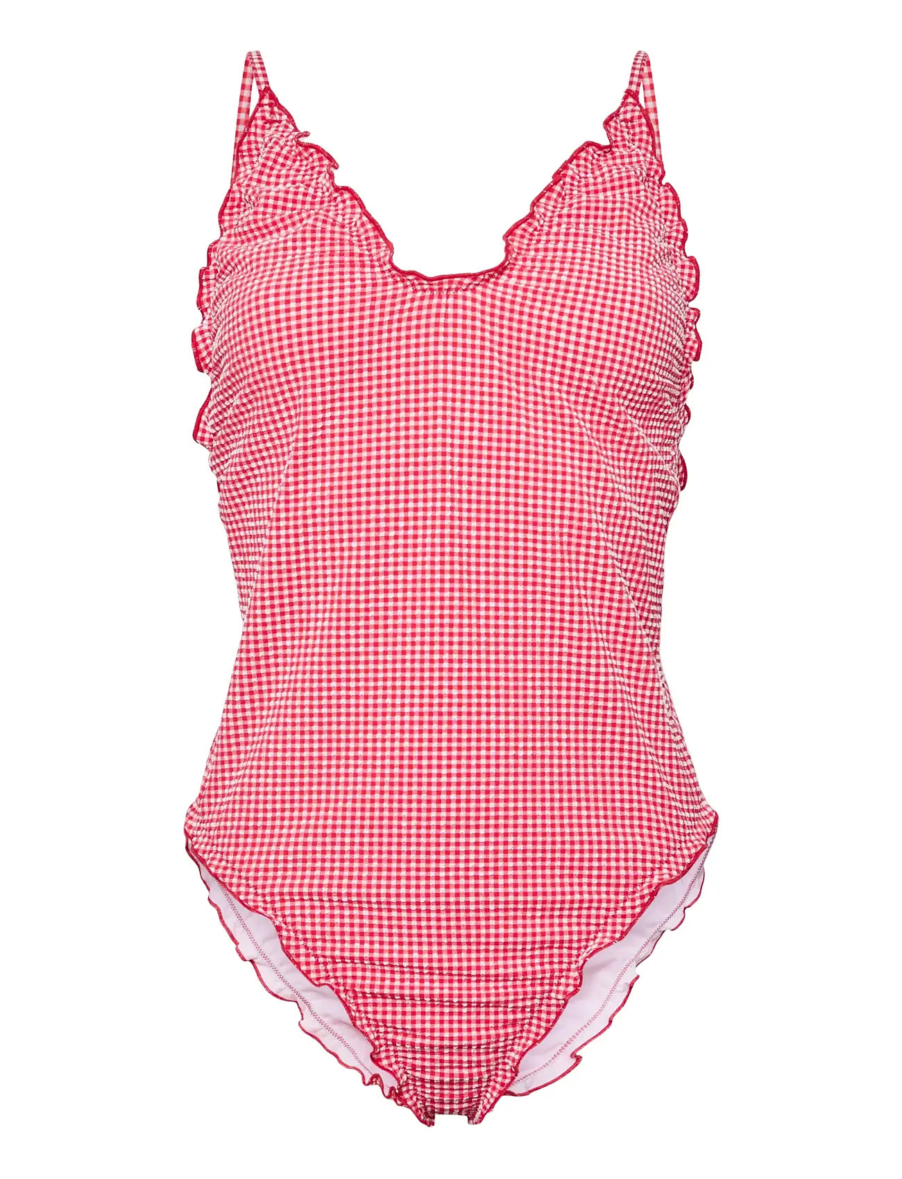 PIECES Pckia Frill Edge Badeanzug Bc Rot - XL - Damen