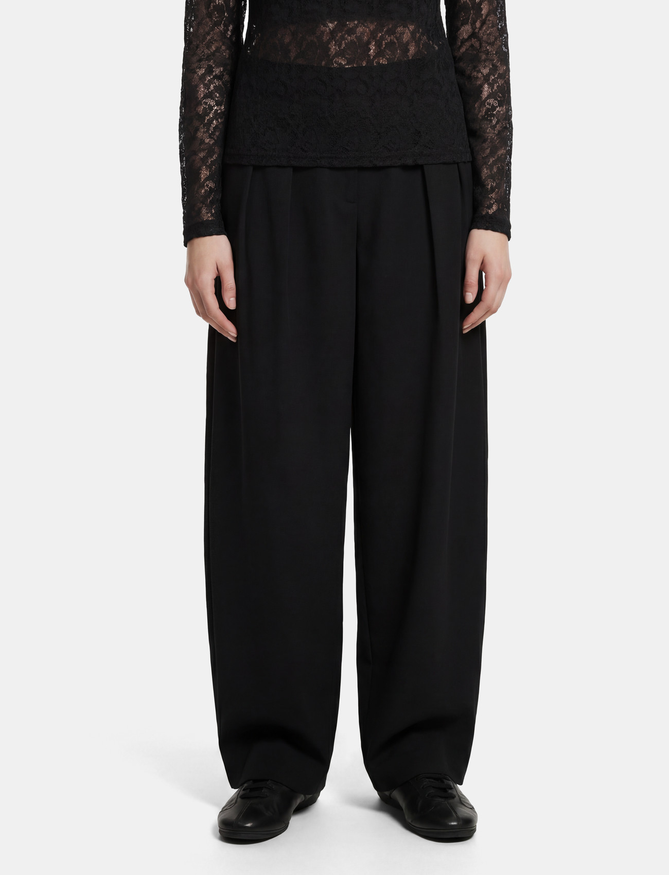 Pieces Pcolivia Barrel Pants Wvn D2D Bc, XS, Black, Trousers > Barrel Trousers, Dame