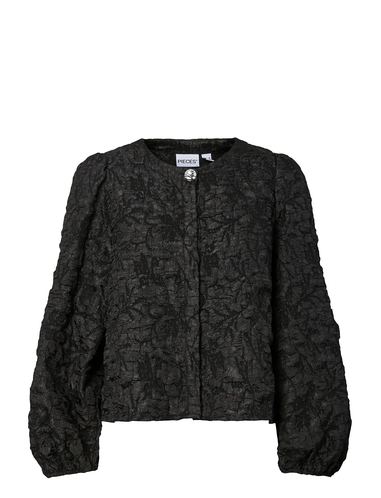 PIECES Pcgretchen Ls Oberteil Wvn D2D Schwarz - S - Damen