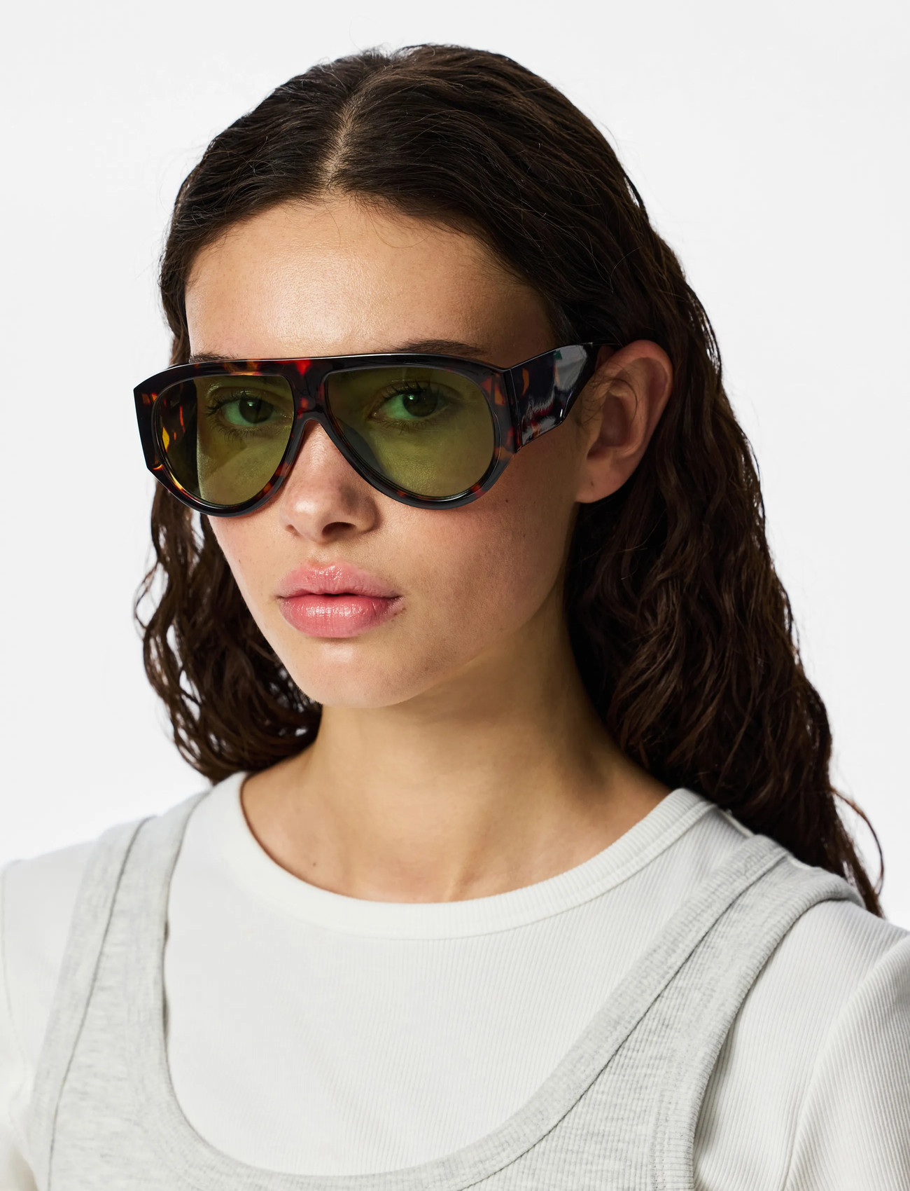 Pieces Pcfanni Sunglasses Bc Pp, One Size, Brown, Solbriller > Aviator-Solbriller, Dame