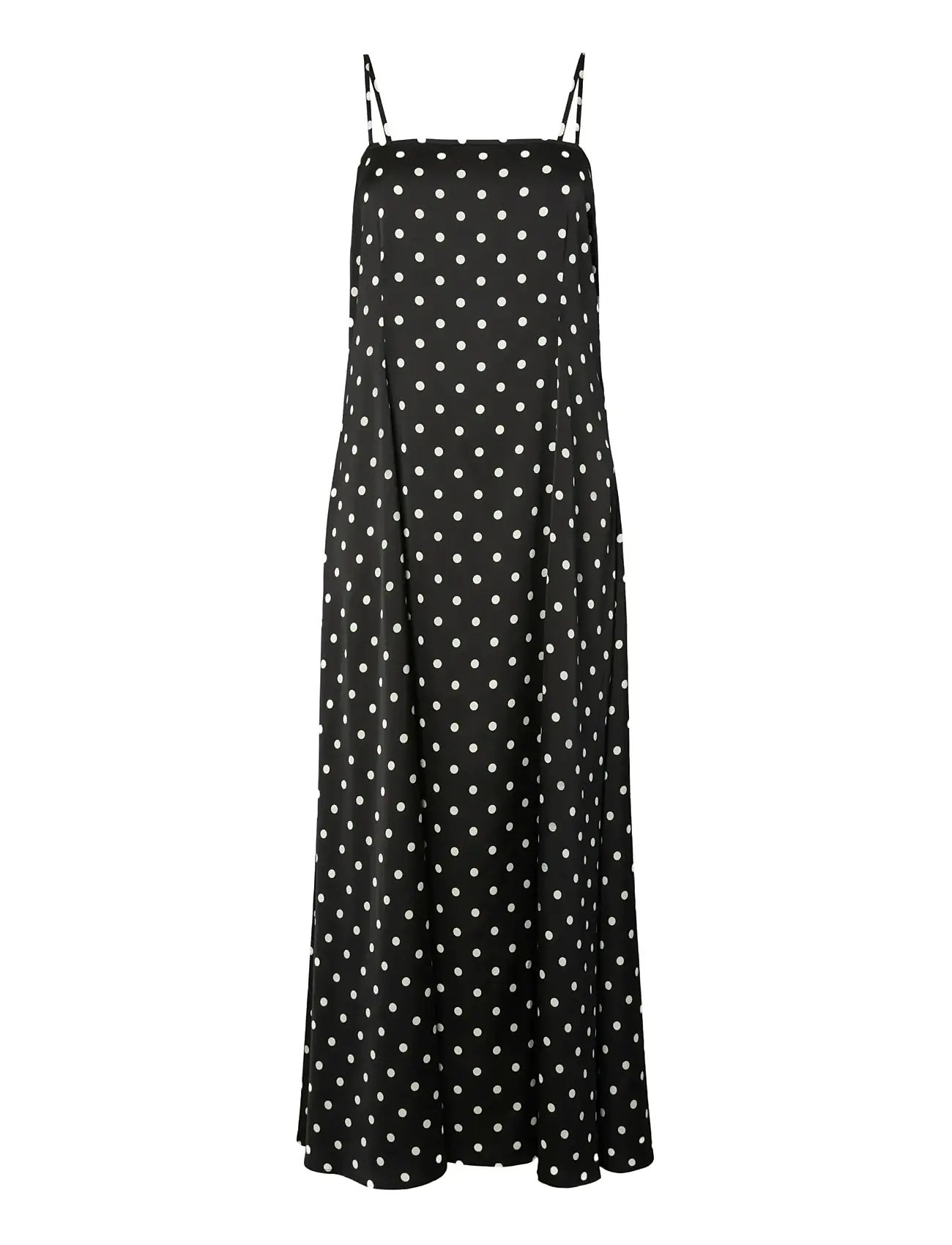 Pieces Pcjytta Strap Ankle Satin Dress Wvn D2D, S, Black, Kjoler > Knælange Og Midi, Dame