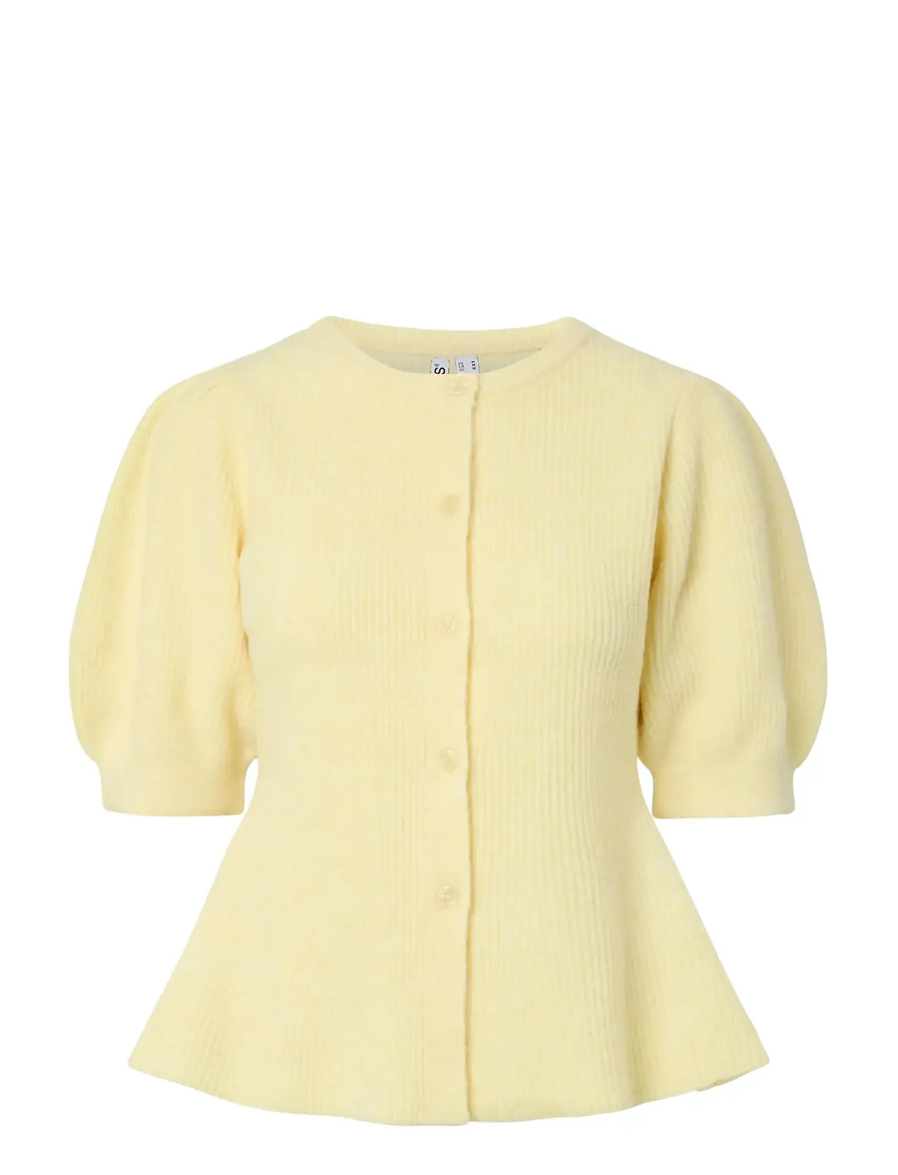 PIECES Pcsilly Ss Puff Knit Cardigan Noos Bc Gelb - XS - Damen
