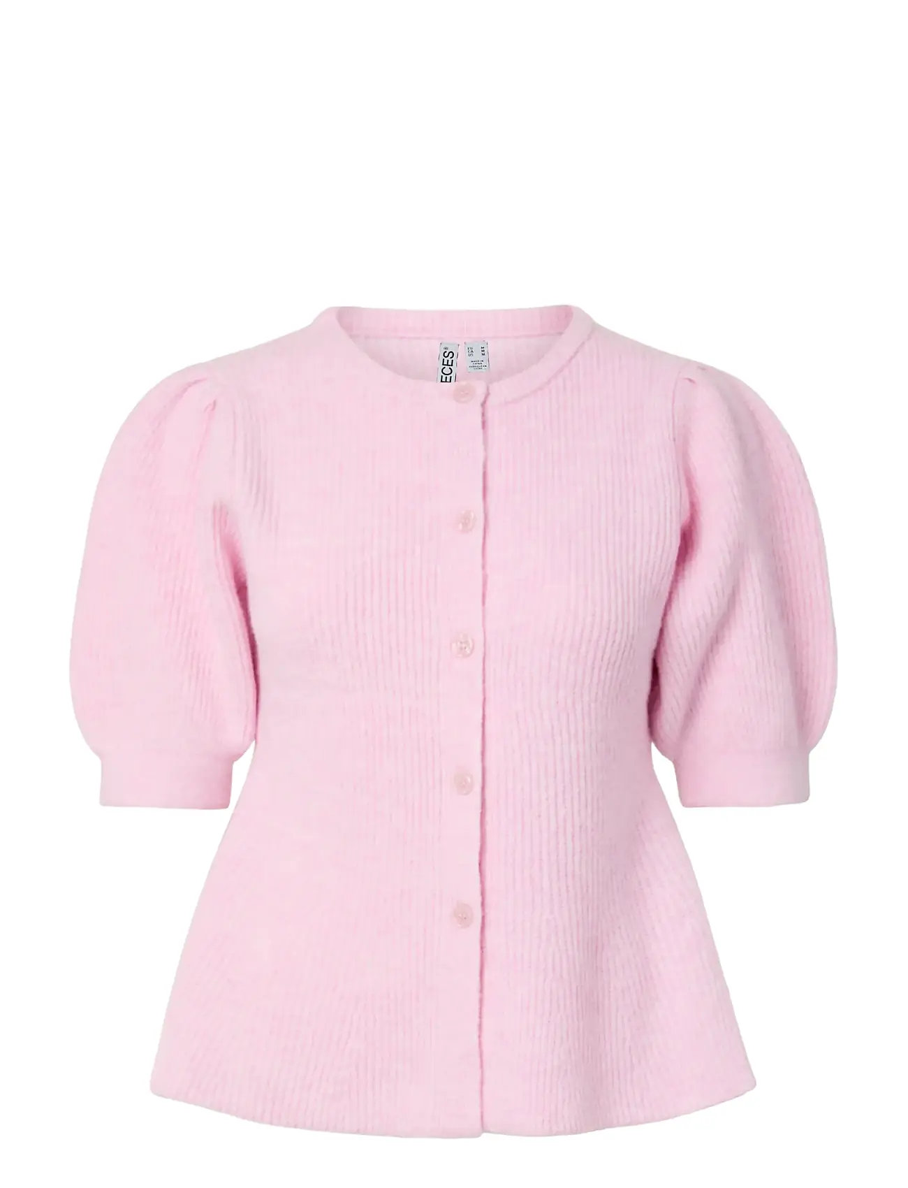 PIECES Pcsilly Ss Puff Knit Cardigan Noos Bc Pink - S - Damen