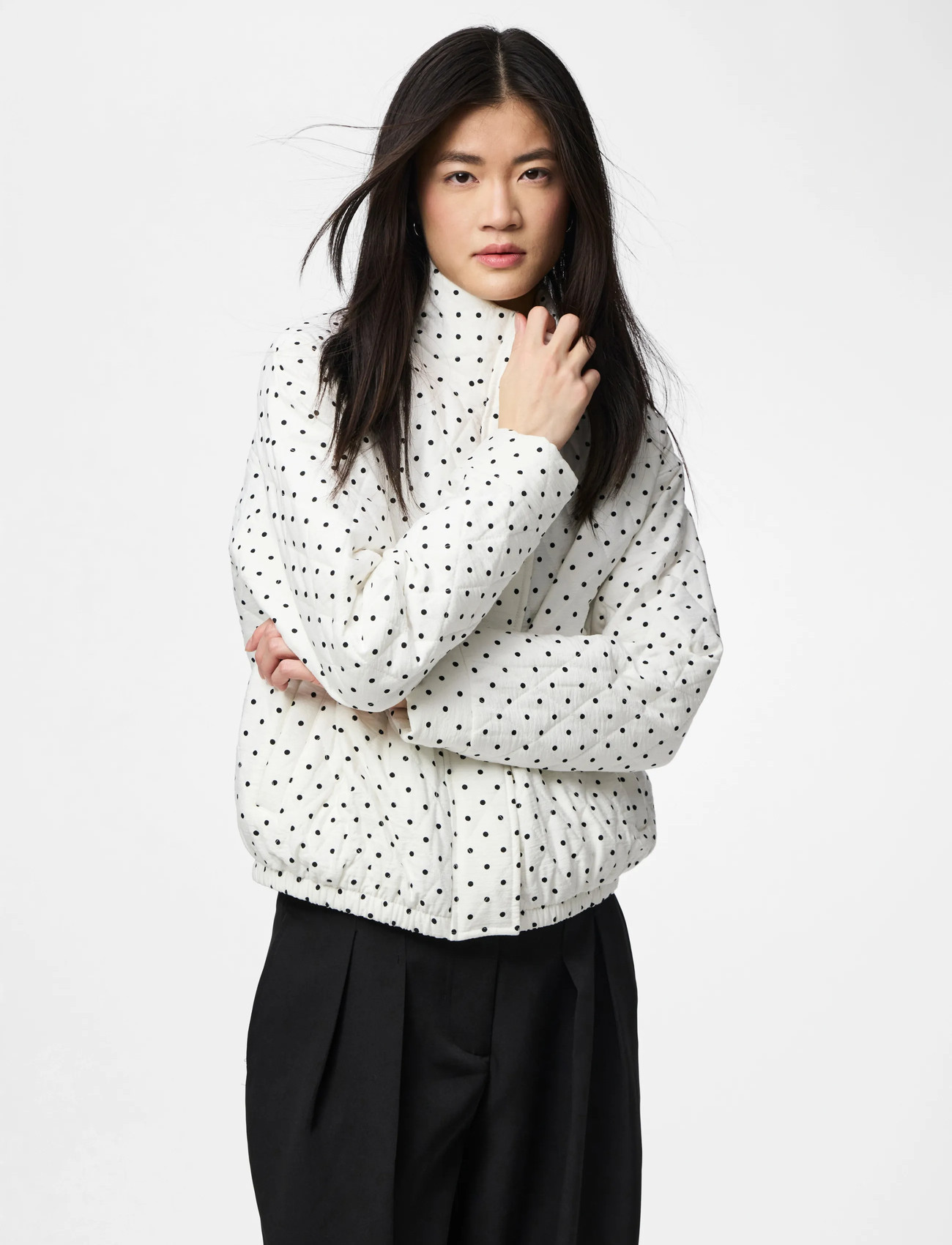 Pieces Pcfamilla Quilted Bomber Jacket, XS, White, Jakker > Bomberjakker, Dame
