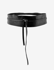 PCVIBS LEATHER TIE WAIST BELT - BLACK