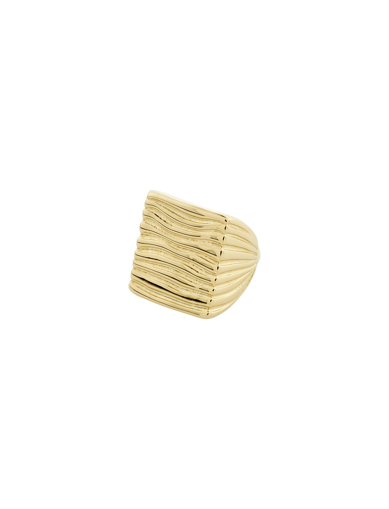 Hopeful Wavy Signet Ring Gold-Plated Accessories Kids Jewellery Rings Gold Pilgrim