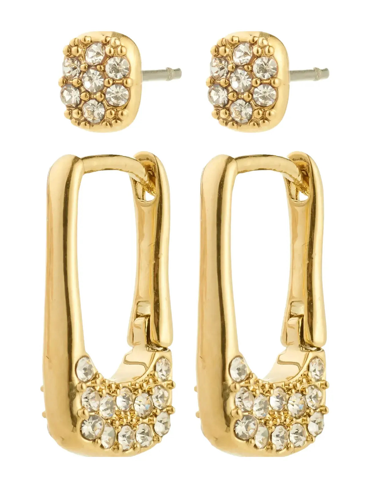 PILGRIM Instant Ohrringe 2-In-1 Set, Gold-Plated Gold - One Size - Damen
