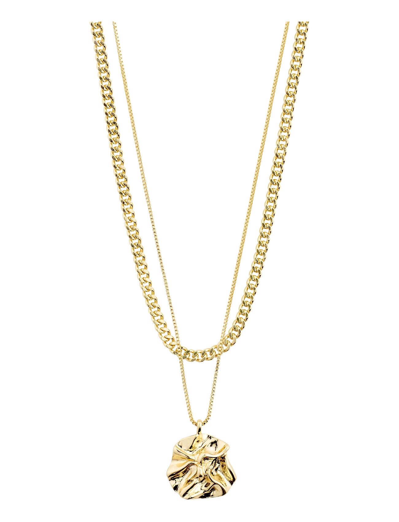 Willpower Curb & Coin Necklace, 2-In-1 Set Gold Pilgrim