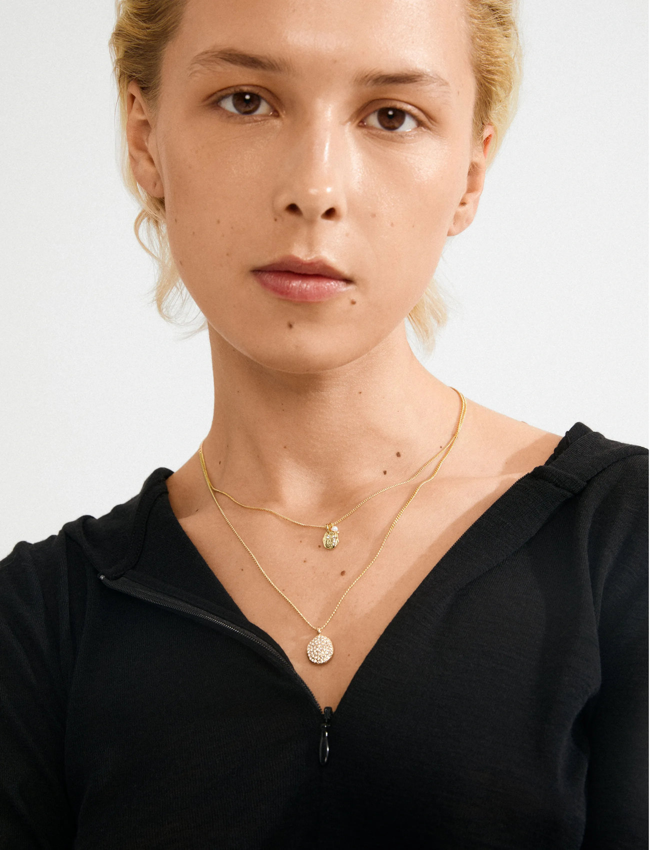 Pilgrim Shift Necklace 2-In-1 Set, Gold-Plated, One Size, Gold, Halskæder > Kædehalskæder, Dame