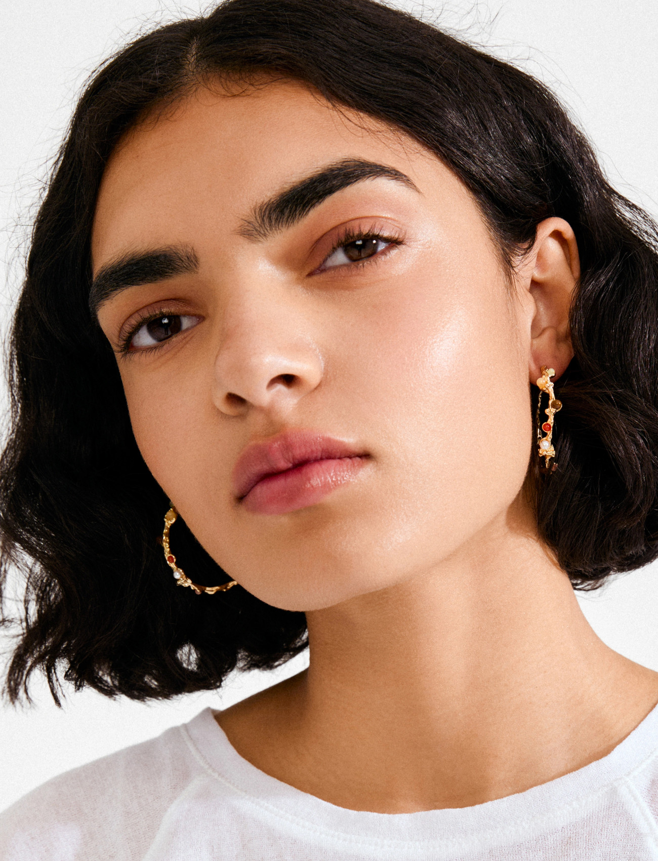 Pilgrim Iris Hoop Earrings Gold-Plated, One Size, Gold, Øreringe > Creoler, Dame