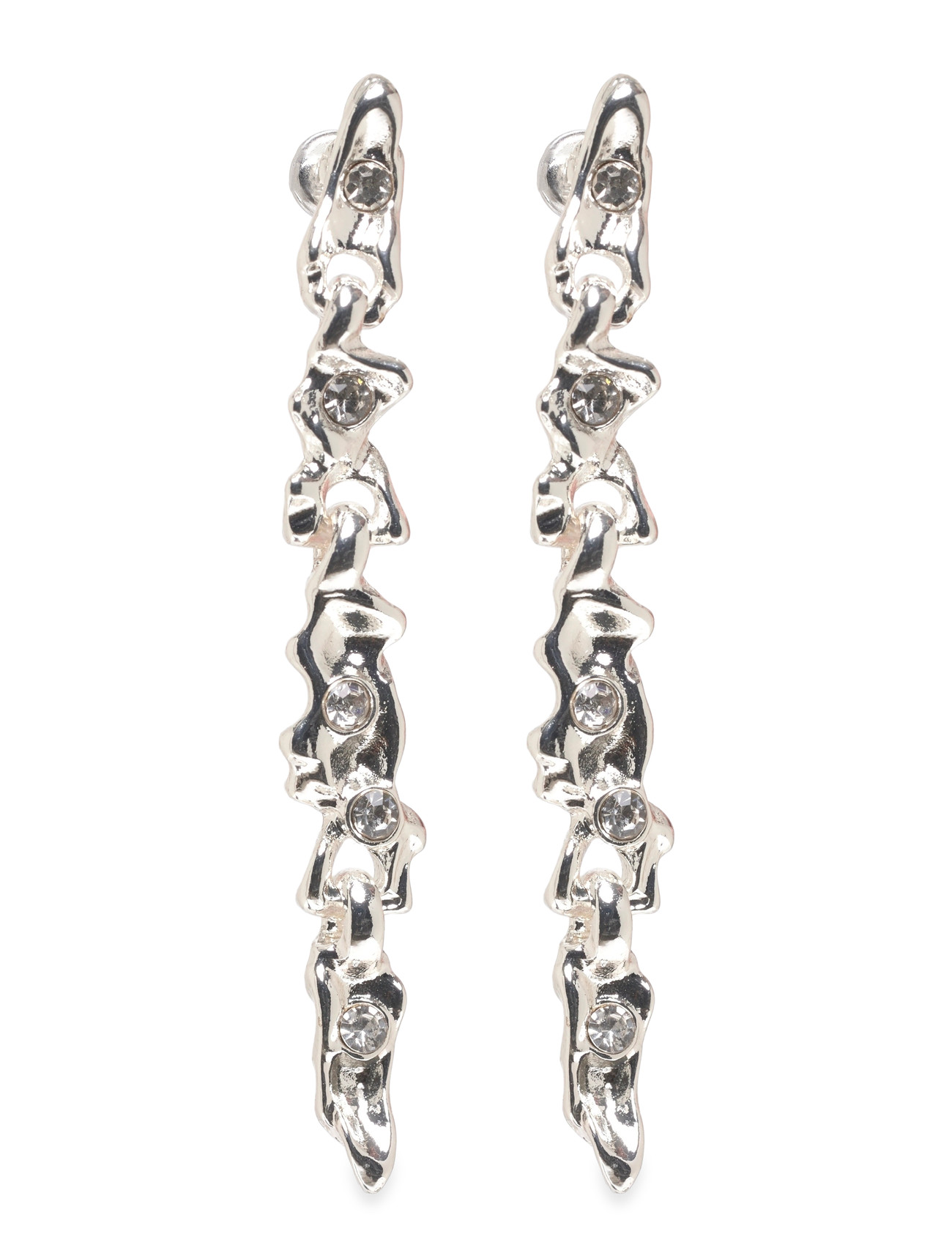 Pilgrim Sunset Crystal Earrings Silver-Plated, One Size, Silver, Earrings > Statement Earrings, Dame
