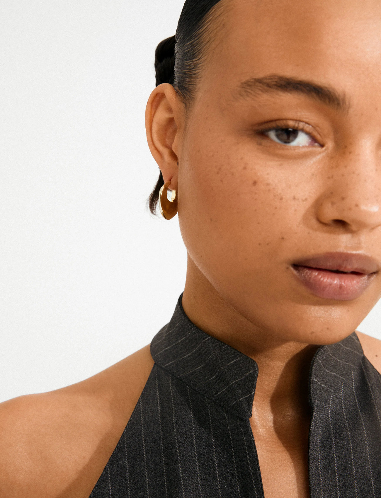 Pilgrim Sense Hoop Earrings Gold-Plated, One Size, Gold, Øreringe > Creoler, Dame