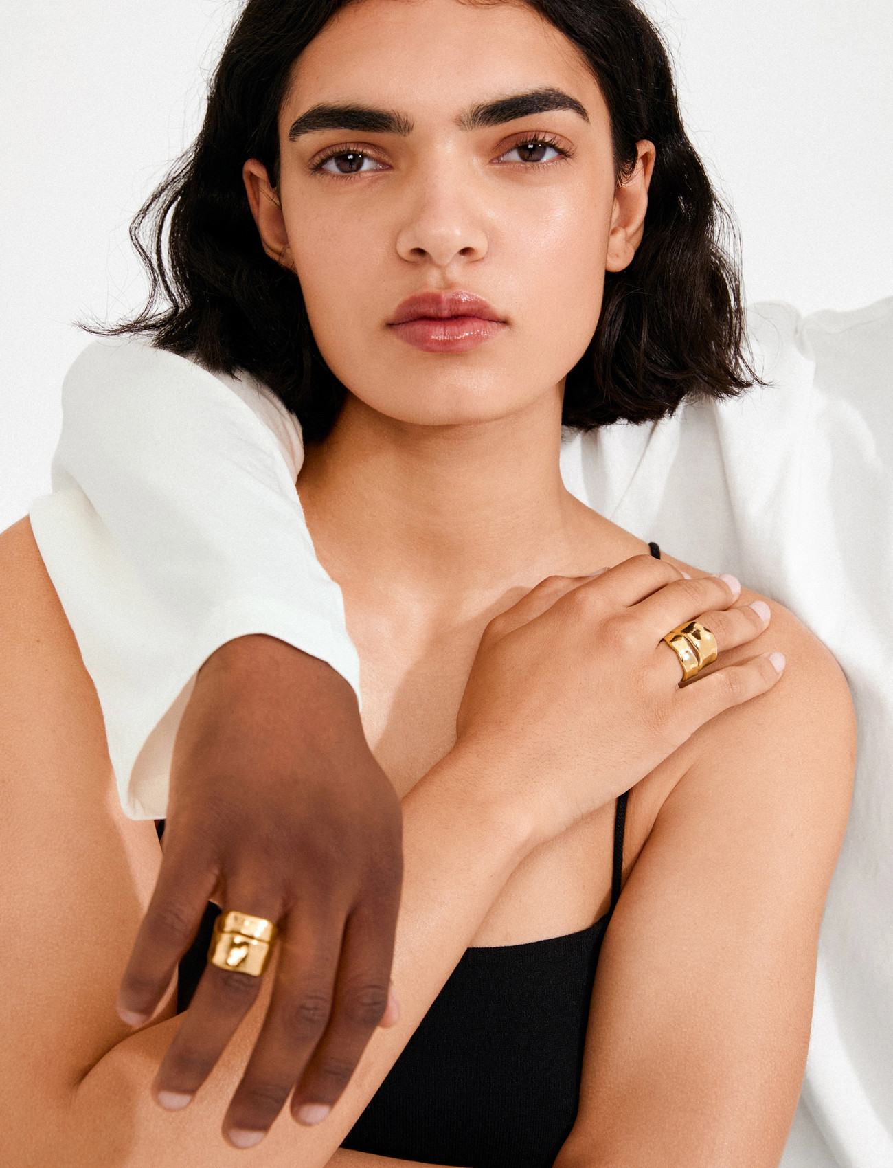 Pilgrim Ember Rings 2-In-1 Set, Gold-Plated, One Size, Gold, Smykker > Ringe, Dame
