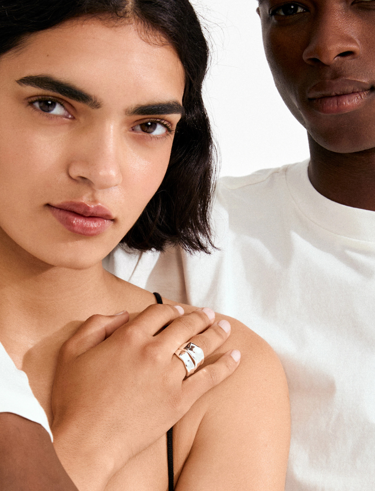 Pilgrim Ember Rings 2-In-1 Set, Silver-Plated, One Size, Silver, Smykker > Ringe, Dame