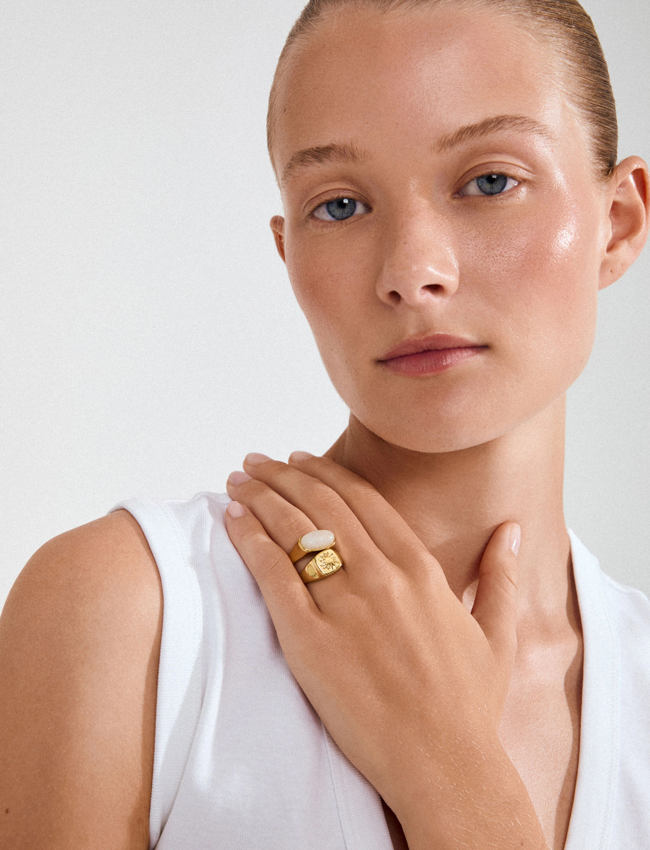 Pilgrim Prism Rings 2-In-1 Set, Gold-Plated, One Size, Gold, Smykker > Ringe, Dame