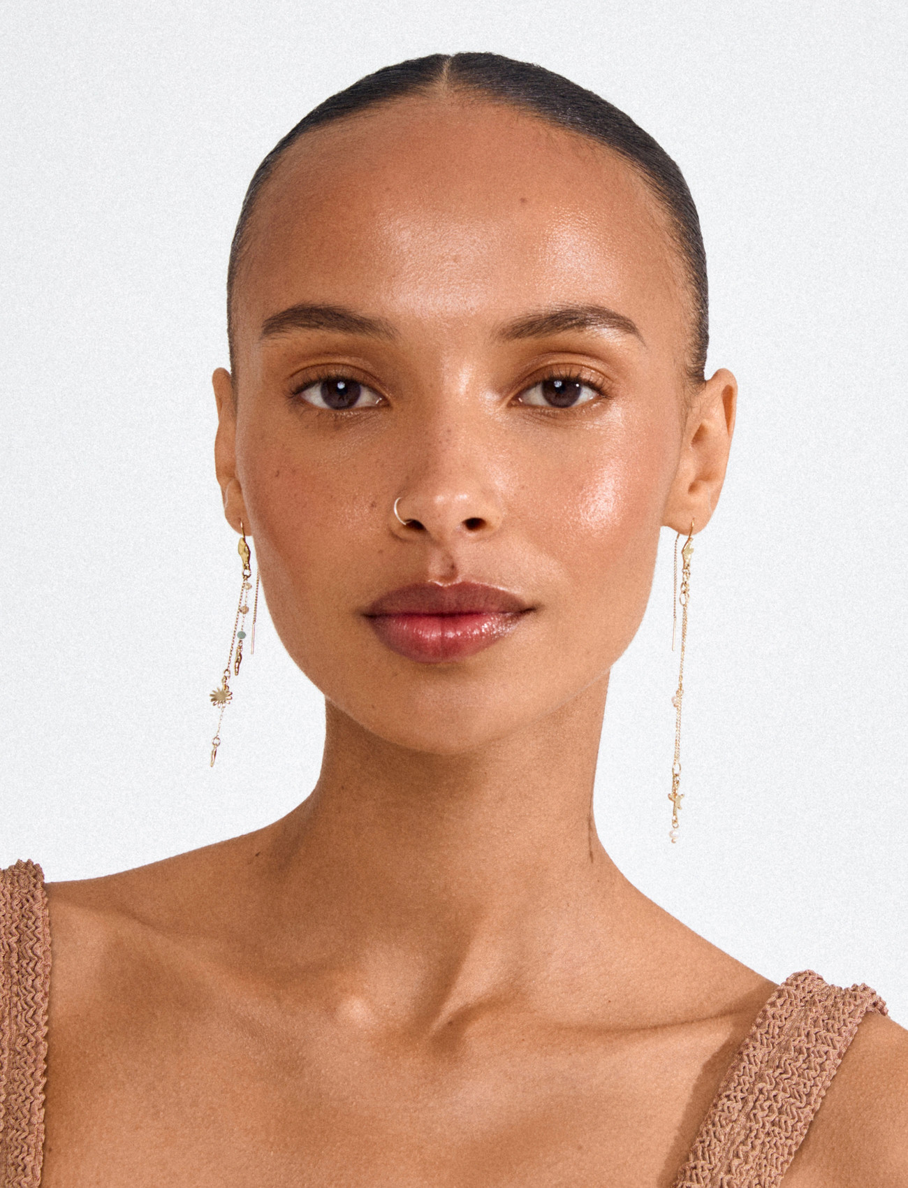 Pilgrim Prism Earrings Gold-Plated, One Size, Gold, Øreringe > Øreringe Med Vedhæng, Dame