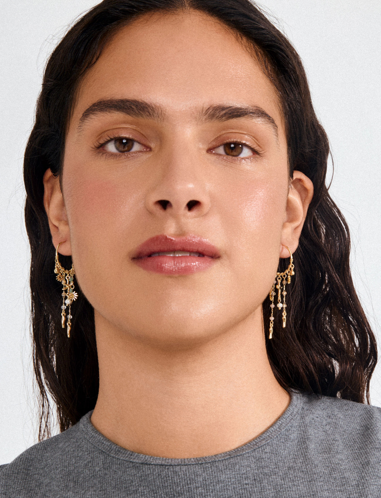 Pilgrim Prism Hoop Earrings Gold-Plated, One Size, Gold, Øreringe > Creoler, Dame