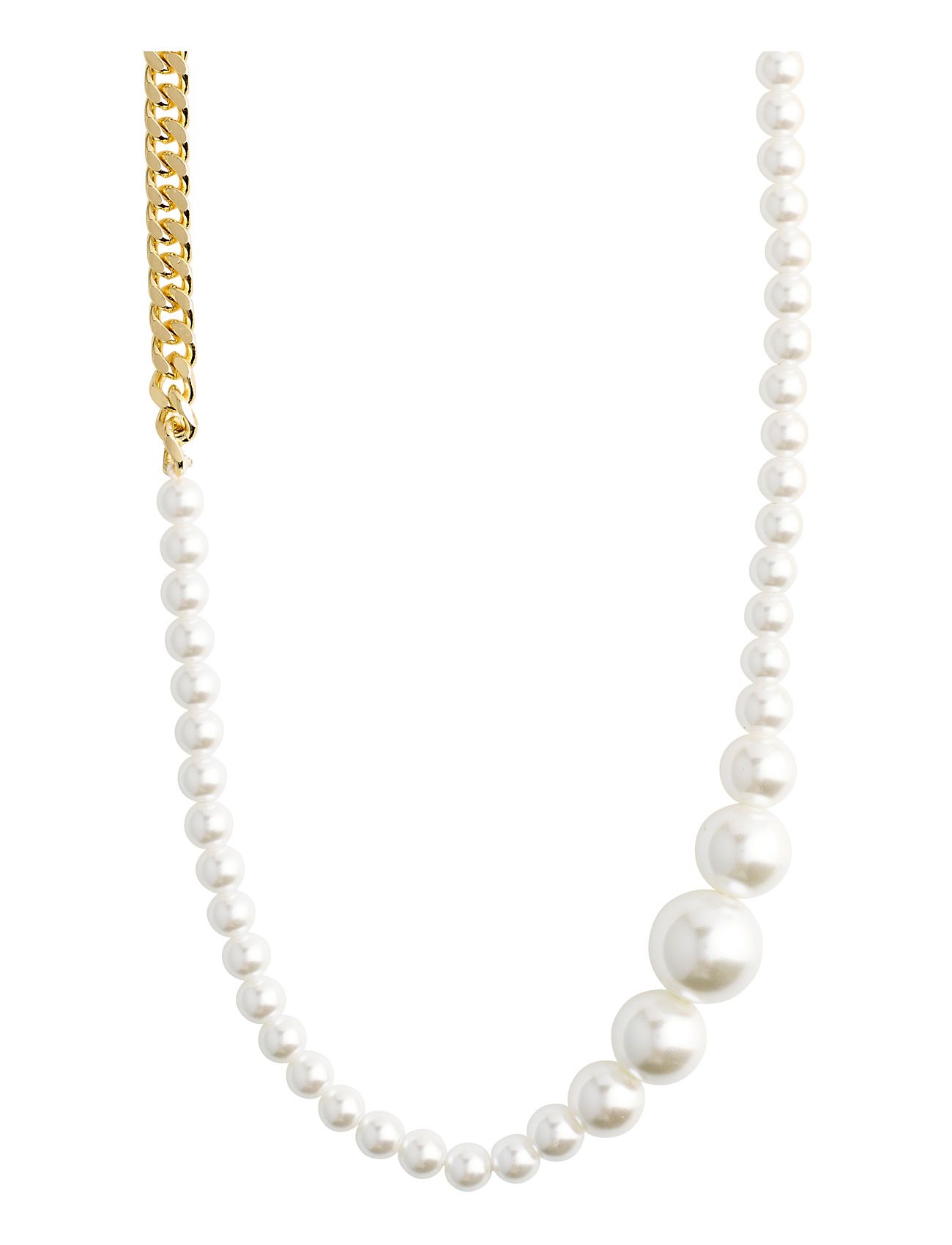 Beat Pearl Necklace Gold-Plated Accessories Jewellery Necklaces Pearl Necklaces Gold Pilgrim