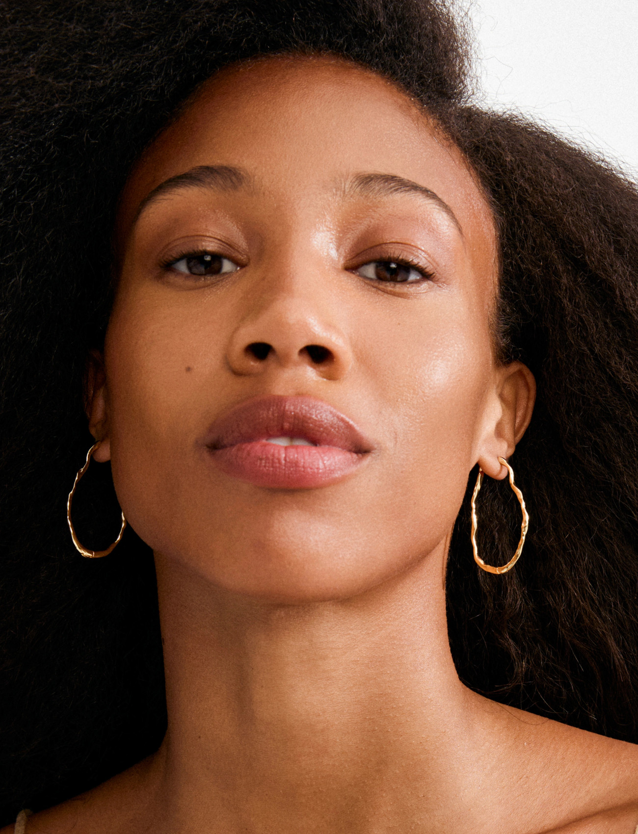 Pilgrim Timber Hoop Earrings Gold-Plated, One Size, Gold, Øreringe > Creoler, Dame