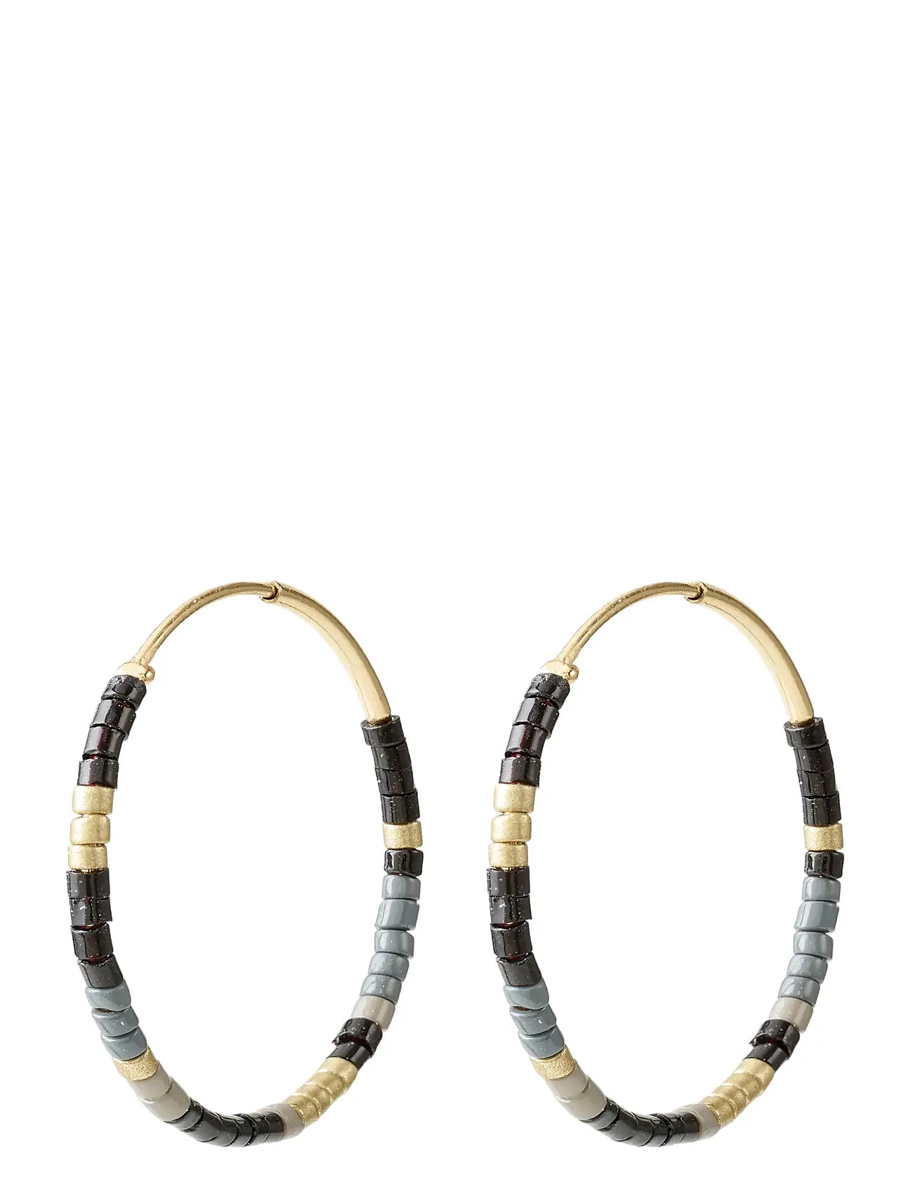 PILGRIM Alison Ohrringe Schwarz, Gold-Plated Gold - One Size - Damen