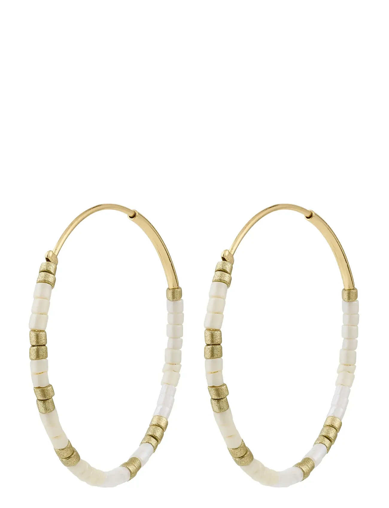 PILGRIM Alison Ohrringe Weiß, Gold-Plated Gold - One Size - Damen