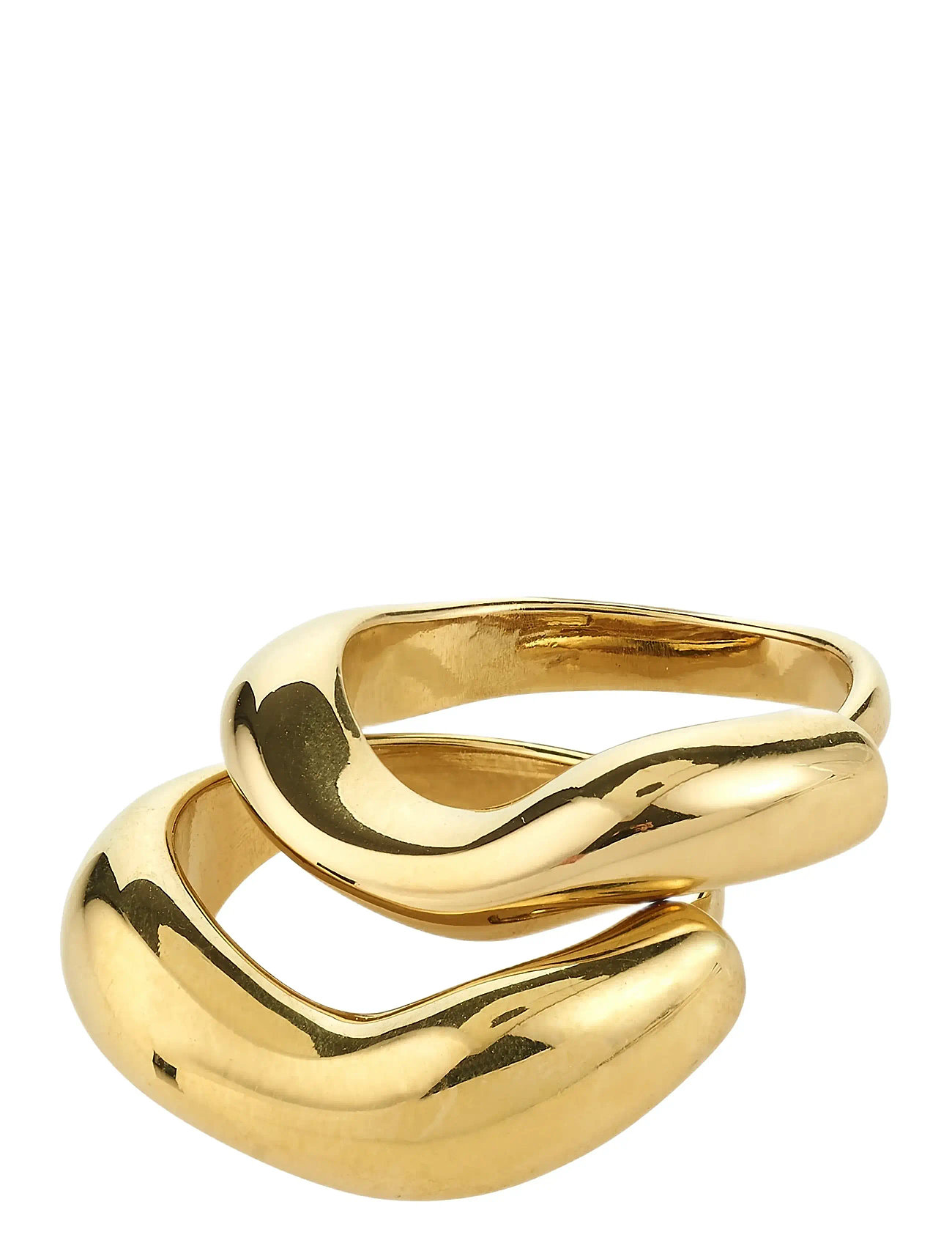 PILGRIM Callaway Rings 2-In-1 Set, Gold-Plated Gold - One Size - Damen