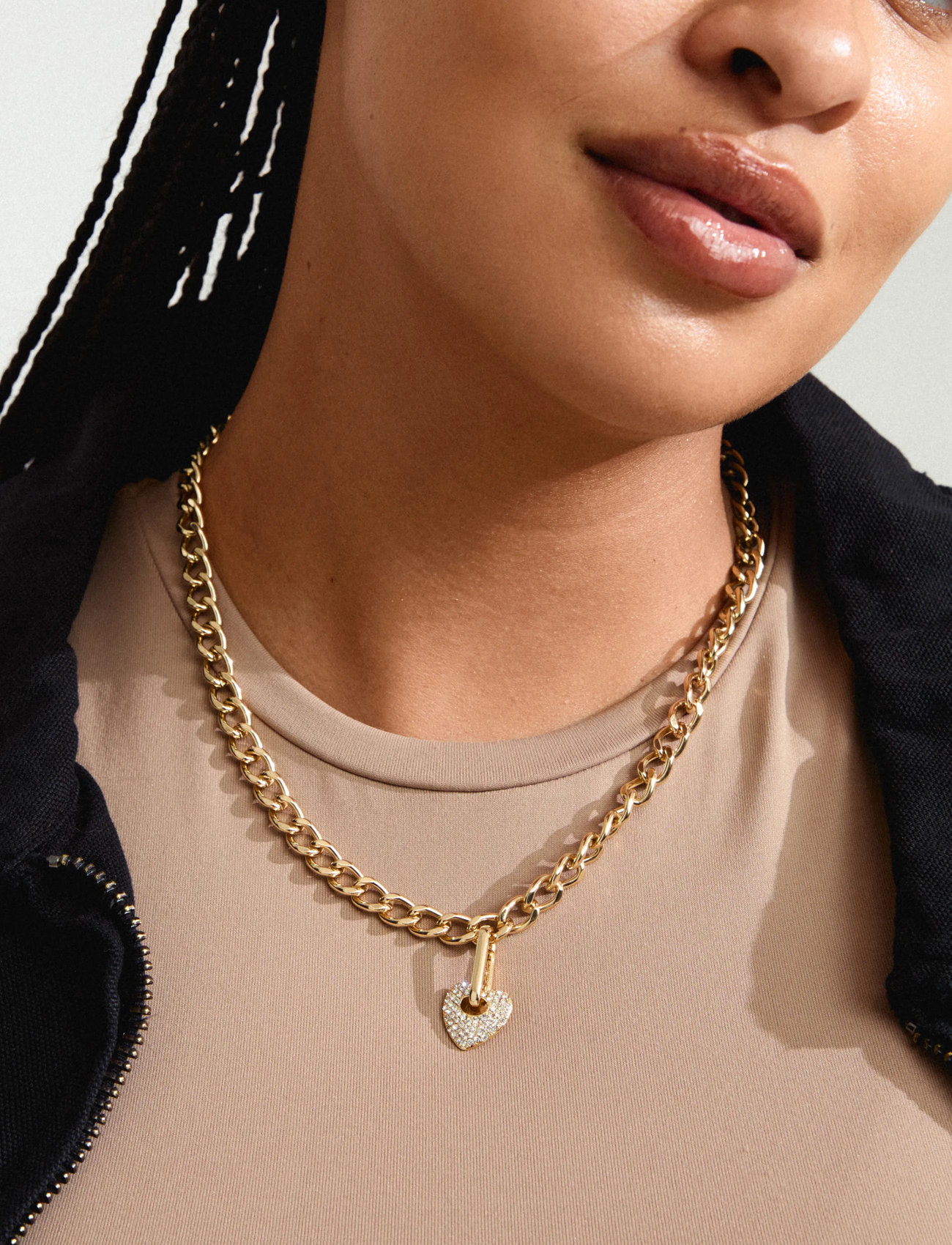 Pilgrim Charm Crystal Heart Pendant Gold-Plated, One Size, Silver, Smykker > Vedhæng, Dame