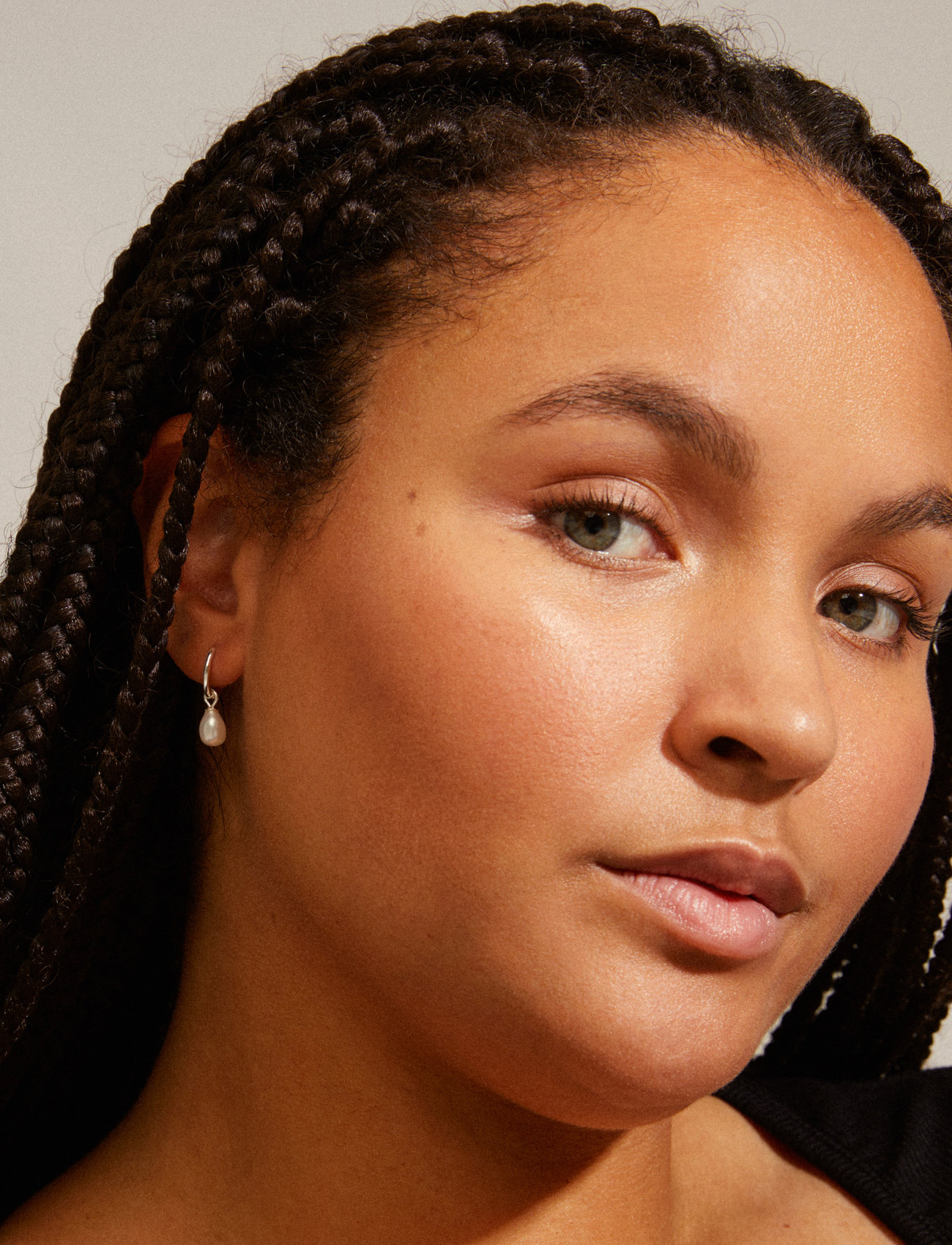Pilgrim Berthe Recycled Pearl Hoop Earrings, One Size, Silver, Øreringe > Creoler, Dame
