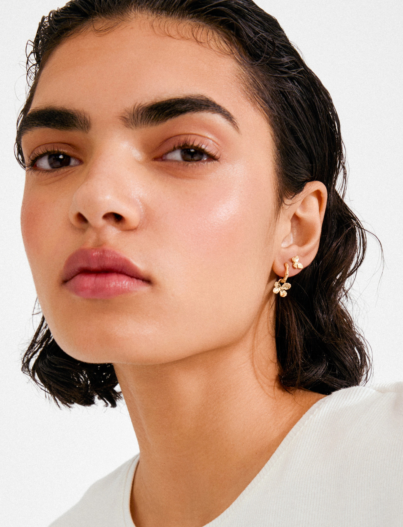Pilgrim Ajani Earrings 2-In-1 Set, Gold-Plated, One Size, Gold, Øreringe > Ørestikker, Dame
