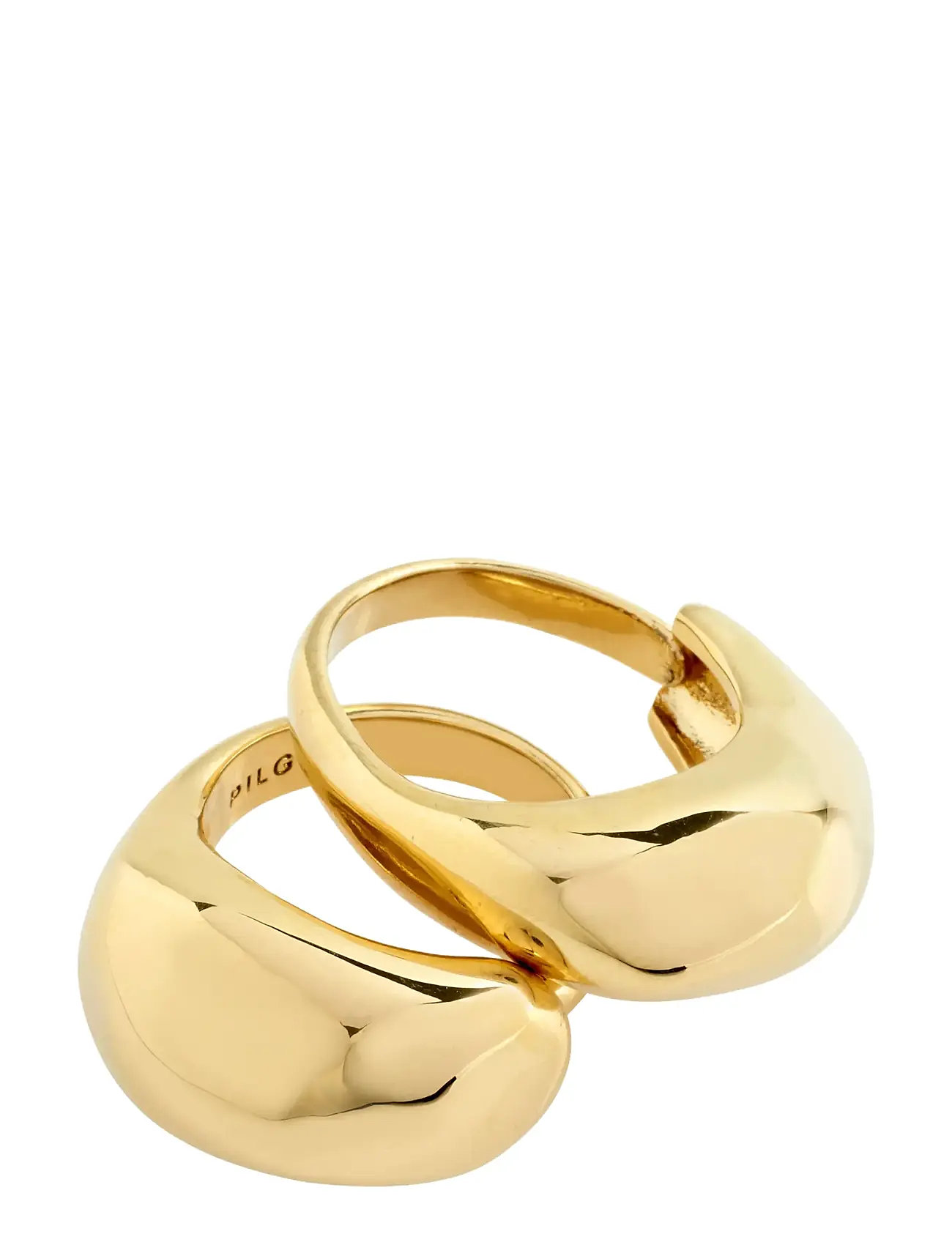 PILGRIM Harrison Rings, 2-In-1 Set, Gold-Plated Gold - One Size - Damen