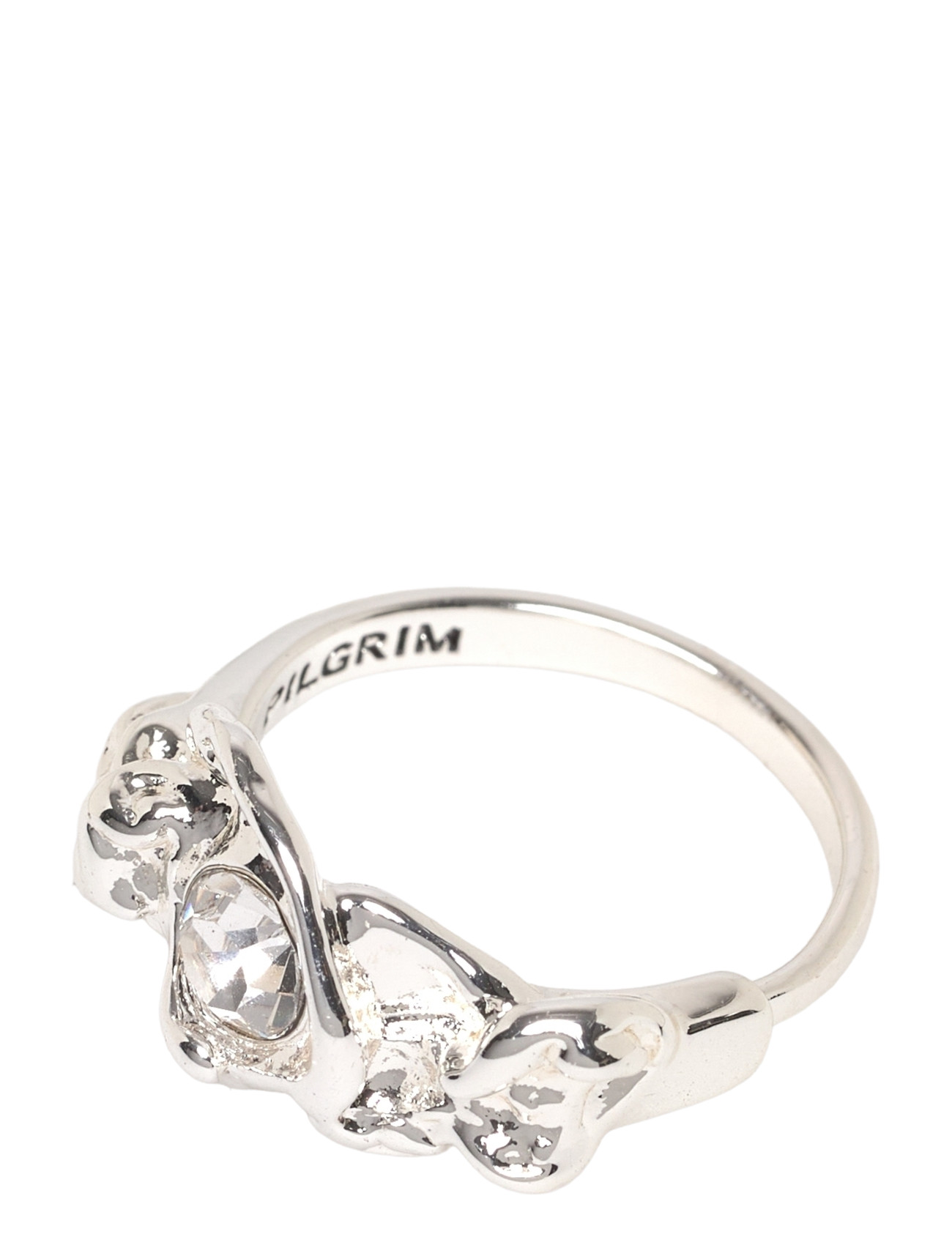Pilgrim Tina Organic Shape Crystal Ring Silver-Plated, One Size, Silver, Smykker > Ringe, Dame