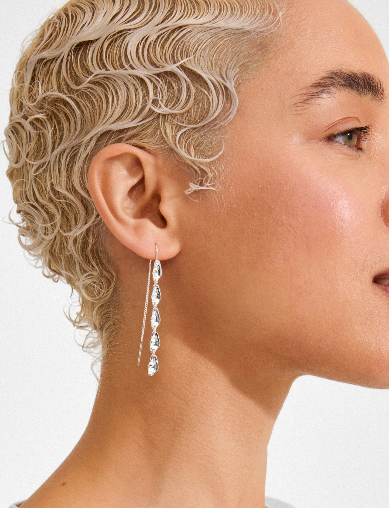 Pilgrim Eliyah Chain Earrings Silver-Plated, One Size, Silver, Øreringe > Øreringe Med Vedhæng, Dame